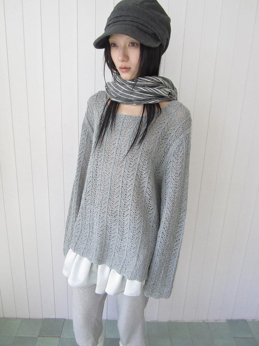 ang project Openwork Side Slit Korean Women&