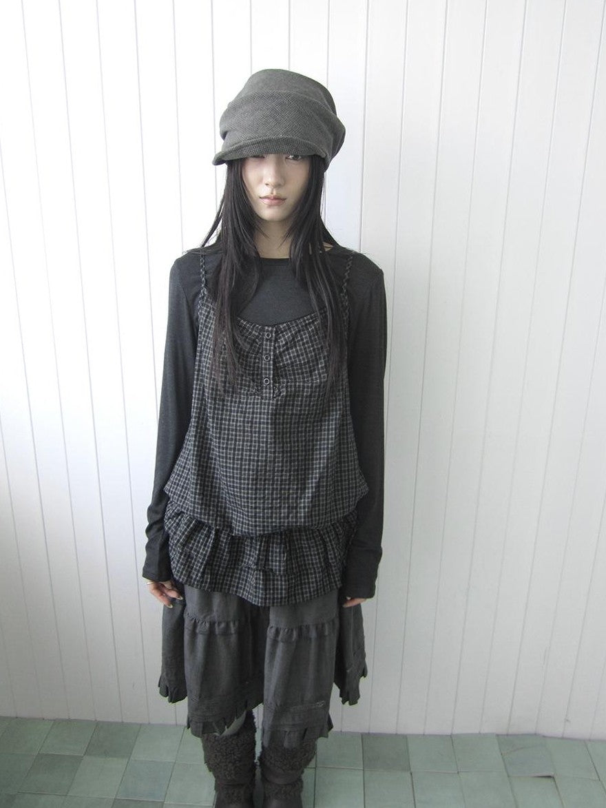 ang project Plaid Ruffle Two Piece Korean Women&