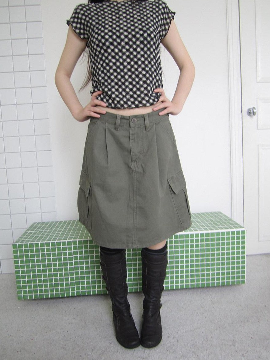 ang project Pleated Pocket Utility High Waist Women&
