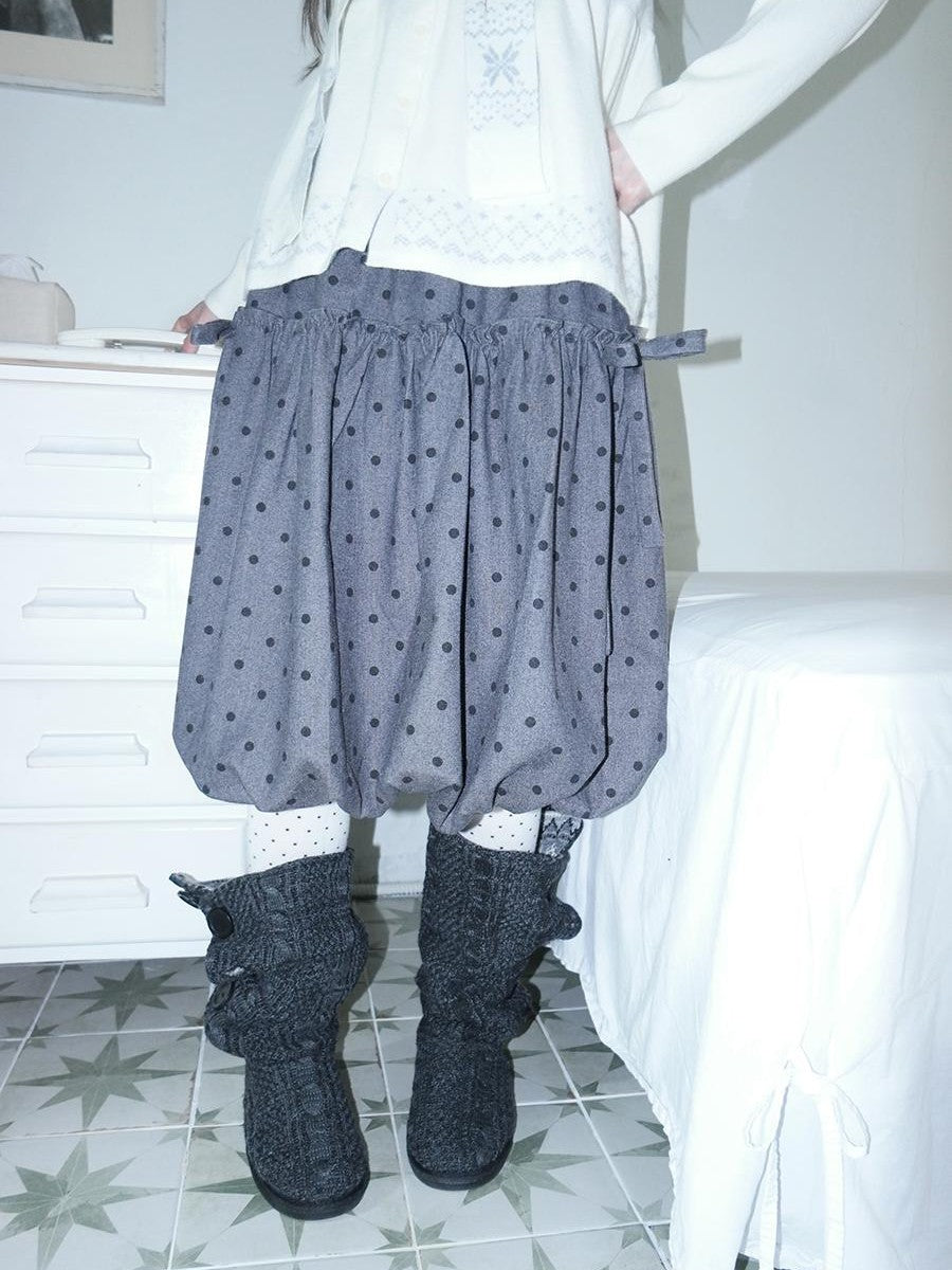 ang project Polka Dot Print Bow Tie Wool Blend Bubble Women&