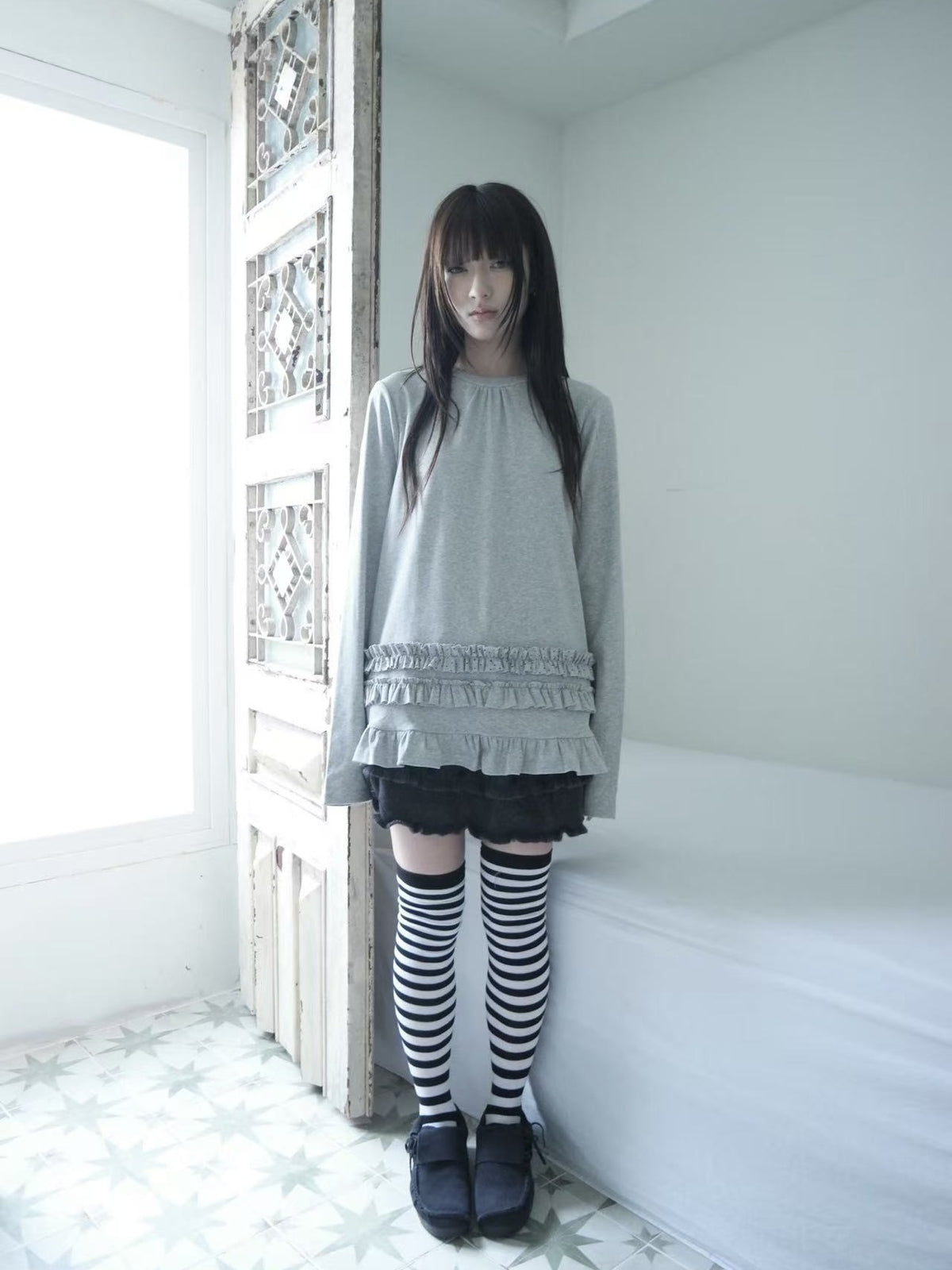 ang_project_Polka_Dot_Ruffle_Trim_Spliced_Women&