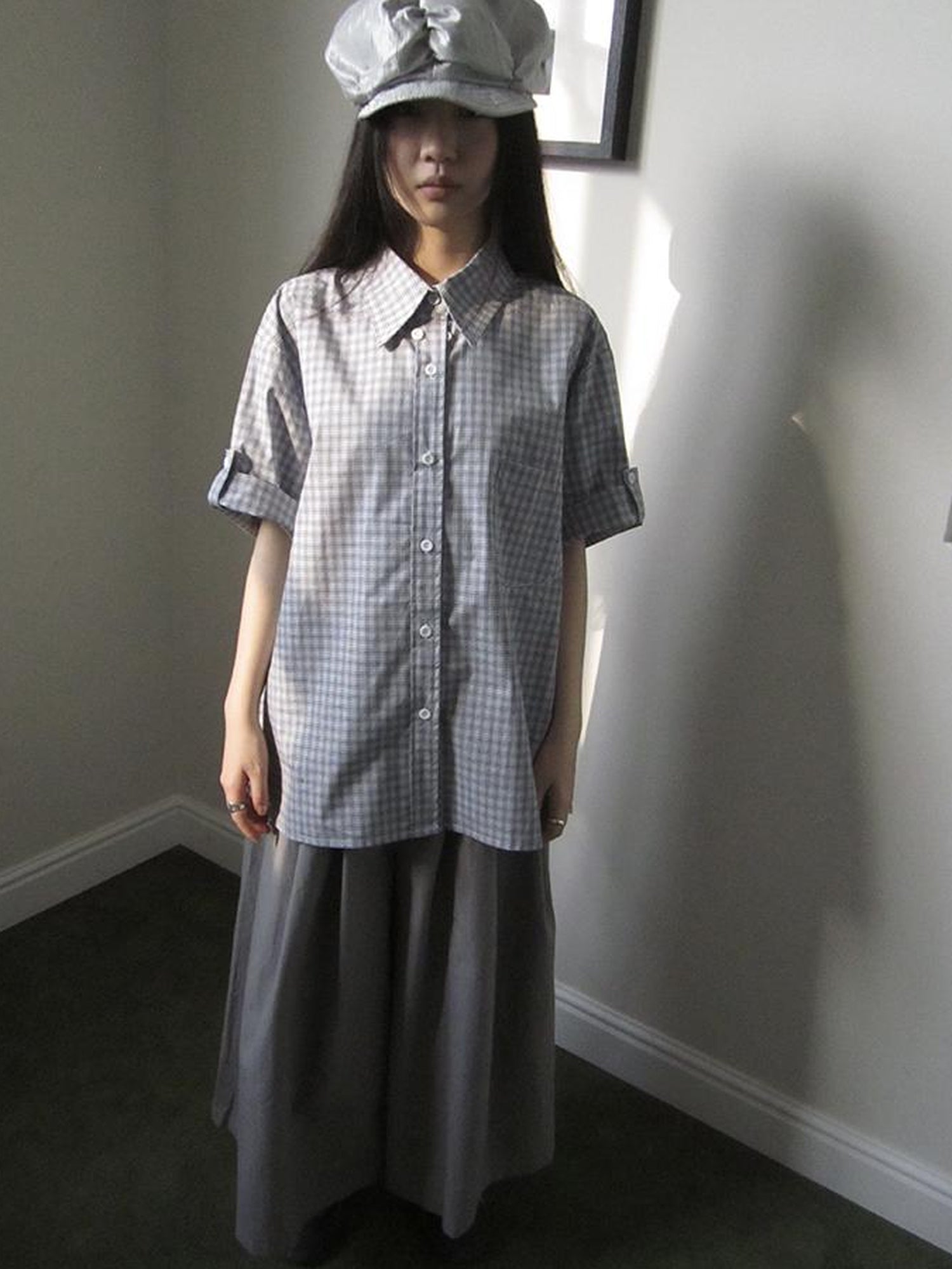 ang project Project 5 6 Summer Casual Plaid Short Sleeve Shirt
