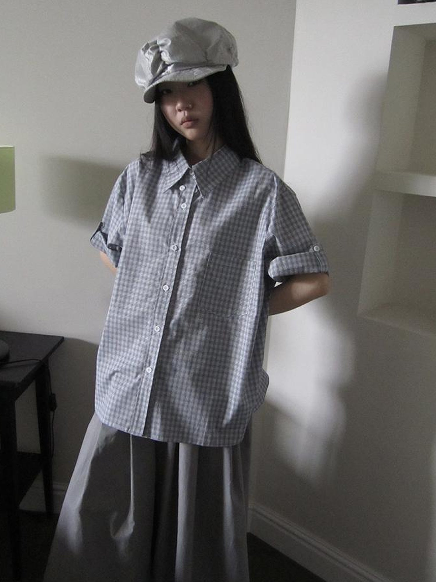 ang project Project 5 6 Summer Casual Plaid Short Sleeve Shirt