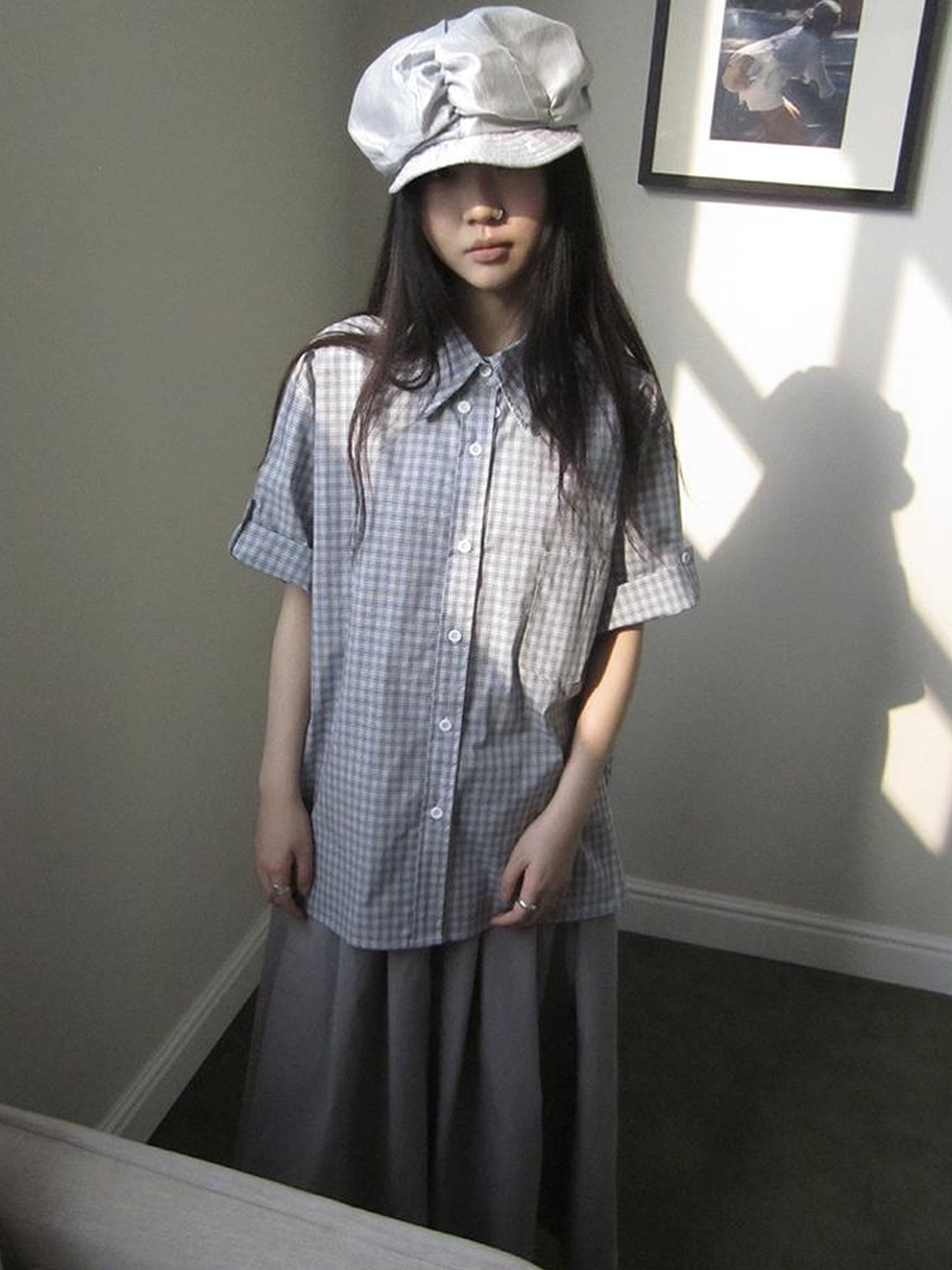 ang project Project 5 6 Summer Casual Plaid Short Sleeve Shirt