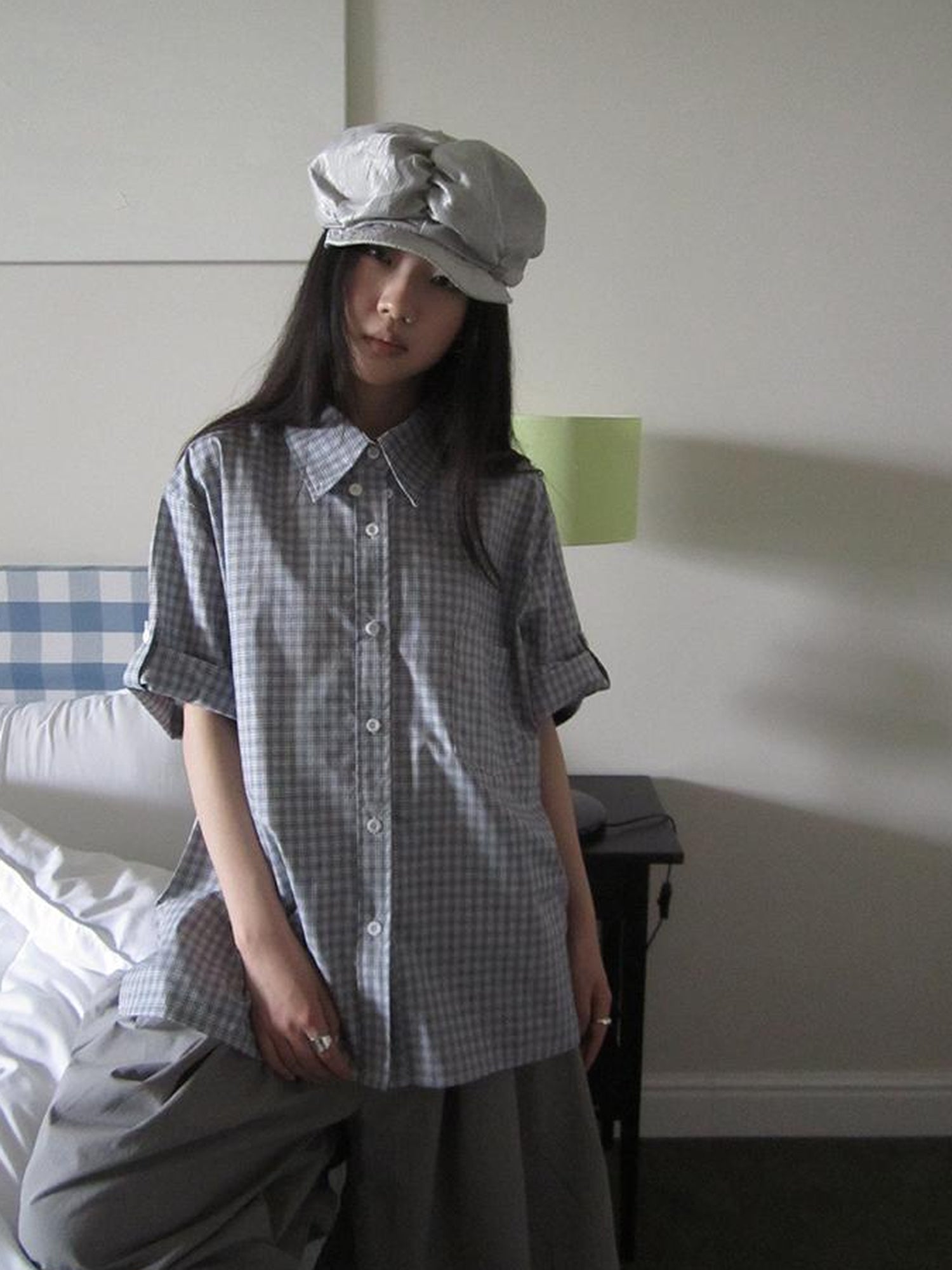 ang project Project 5 6 Summer Casual Plaid Short Sleeve Shirt