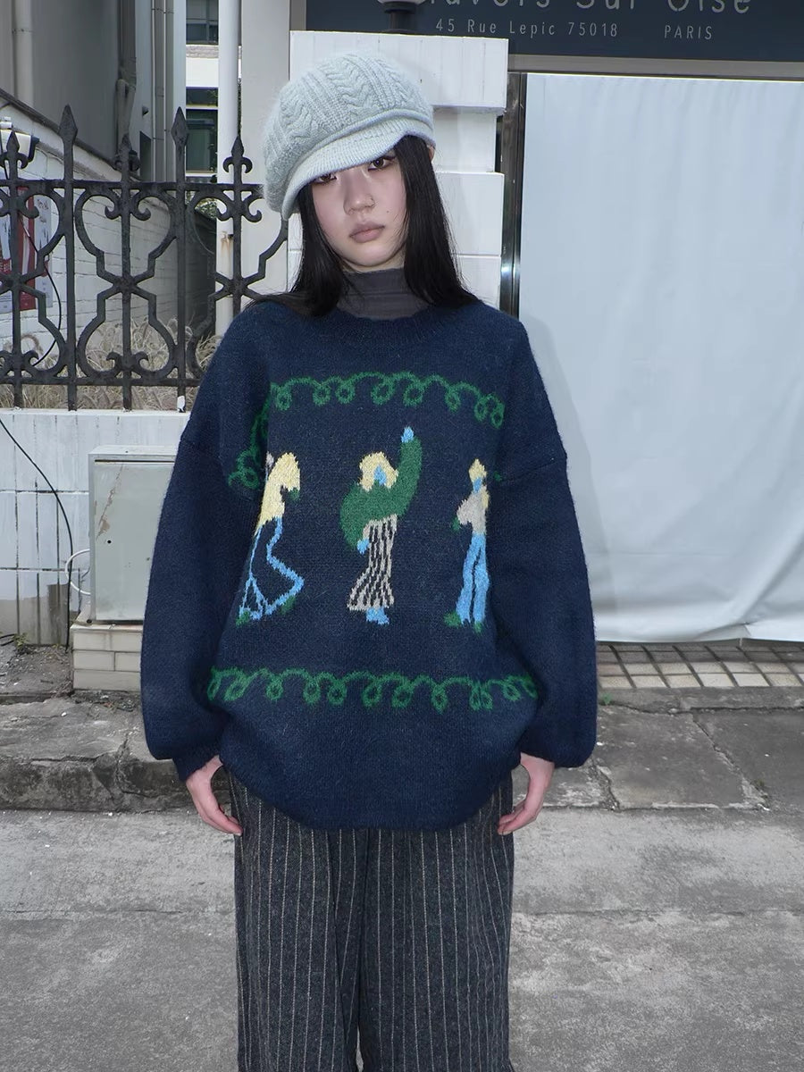 ang_project_Relaxed_Loose_Fit_Pullover_Printed_Crewneck_Long_Sleeve_Girls_Navy_Gray_Sweater_MISSTT