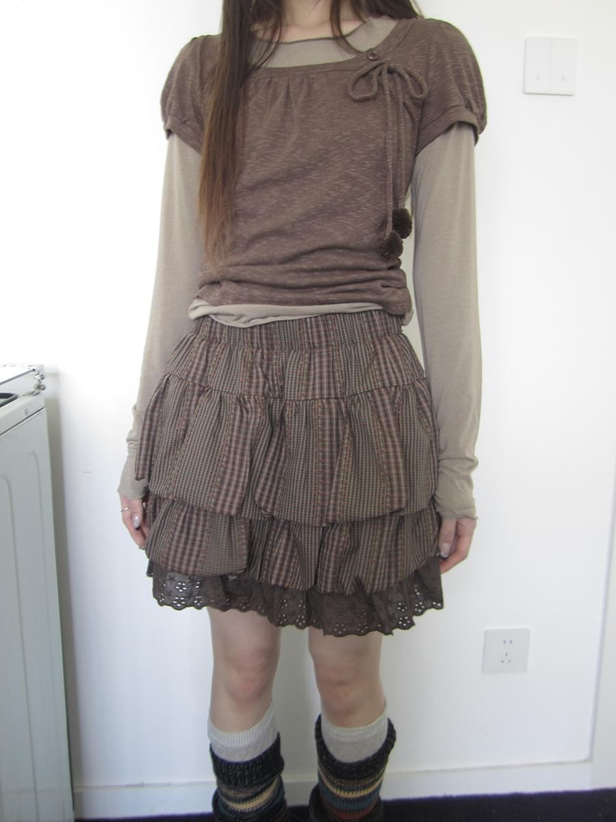 ang project Retro Patchwork Lace Plaid Ruffled Tiered Women&