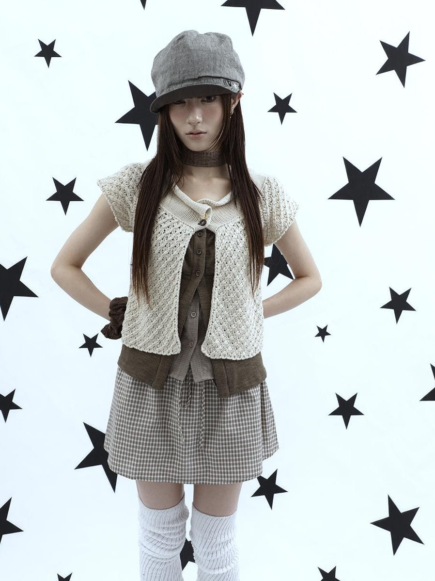 ang project Retro Plaid Drawstring Tie A Line Lined Women&