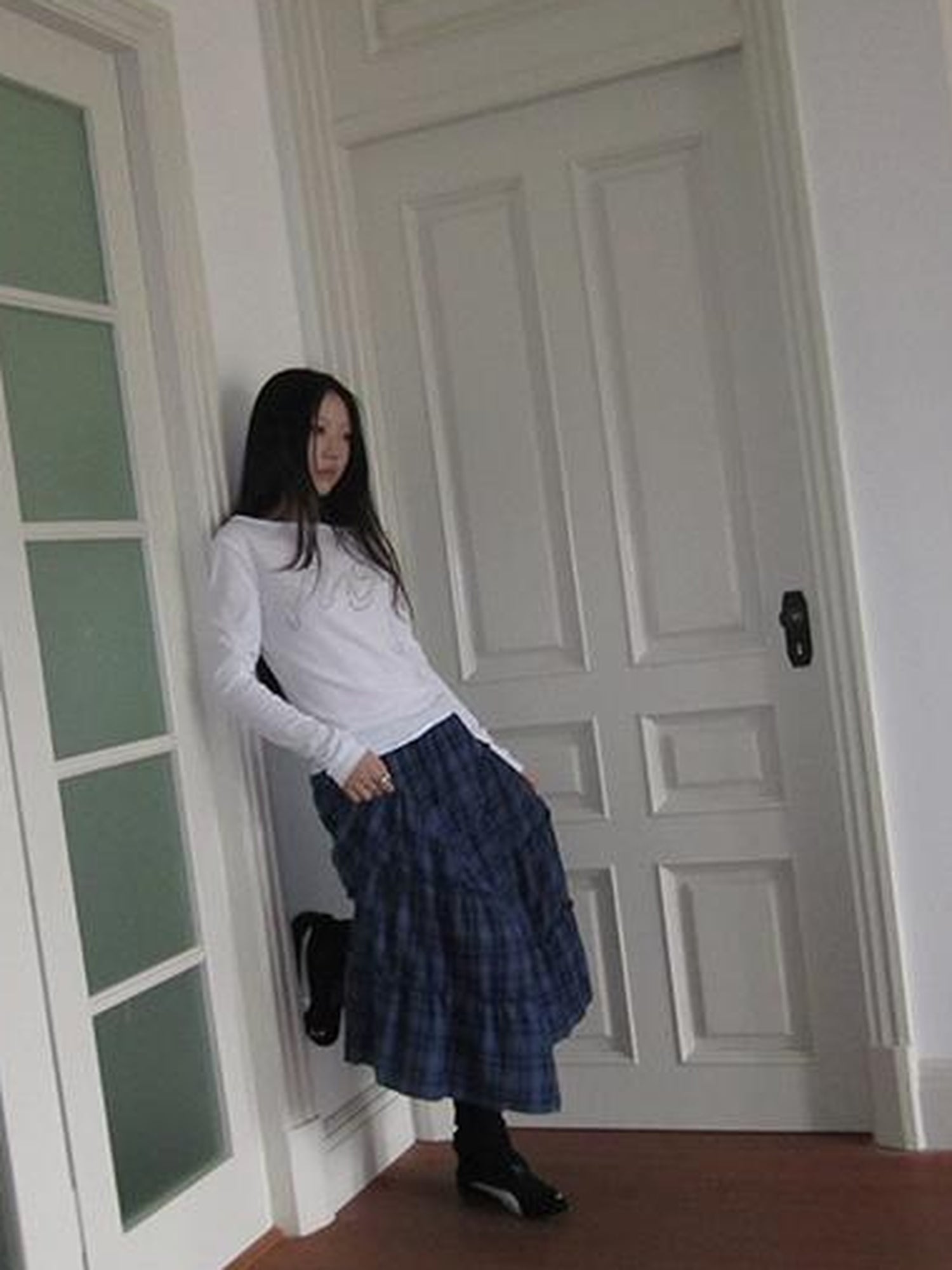 ang project Retro Plaid Paneled Stretch A Line Skirt