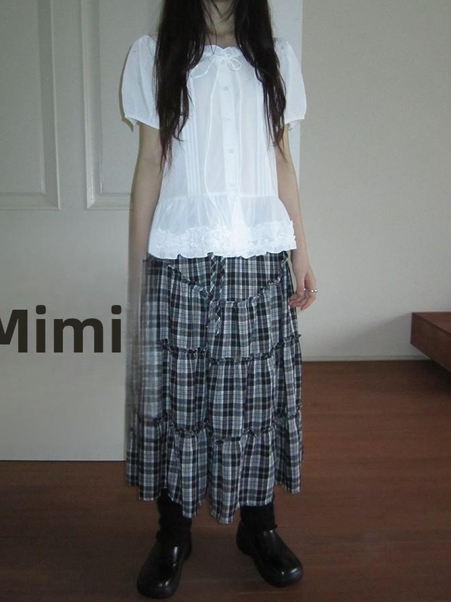 ang project Retro Plaid Paneled Stretch A Line Skirt