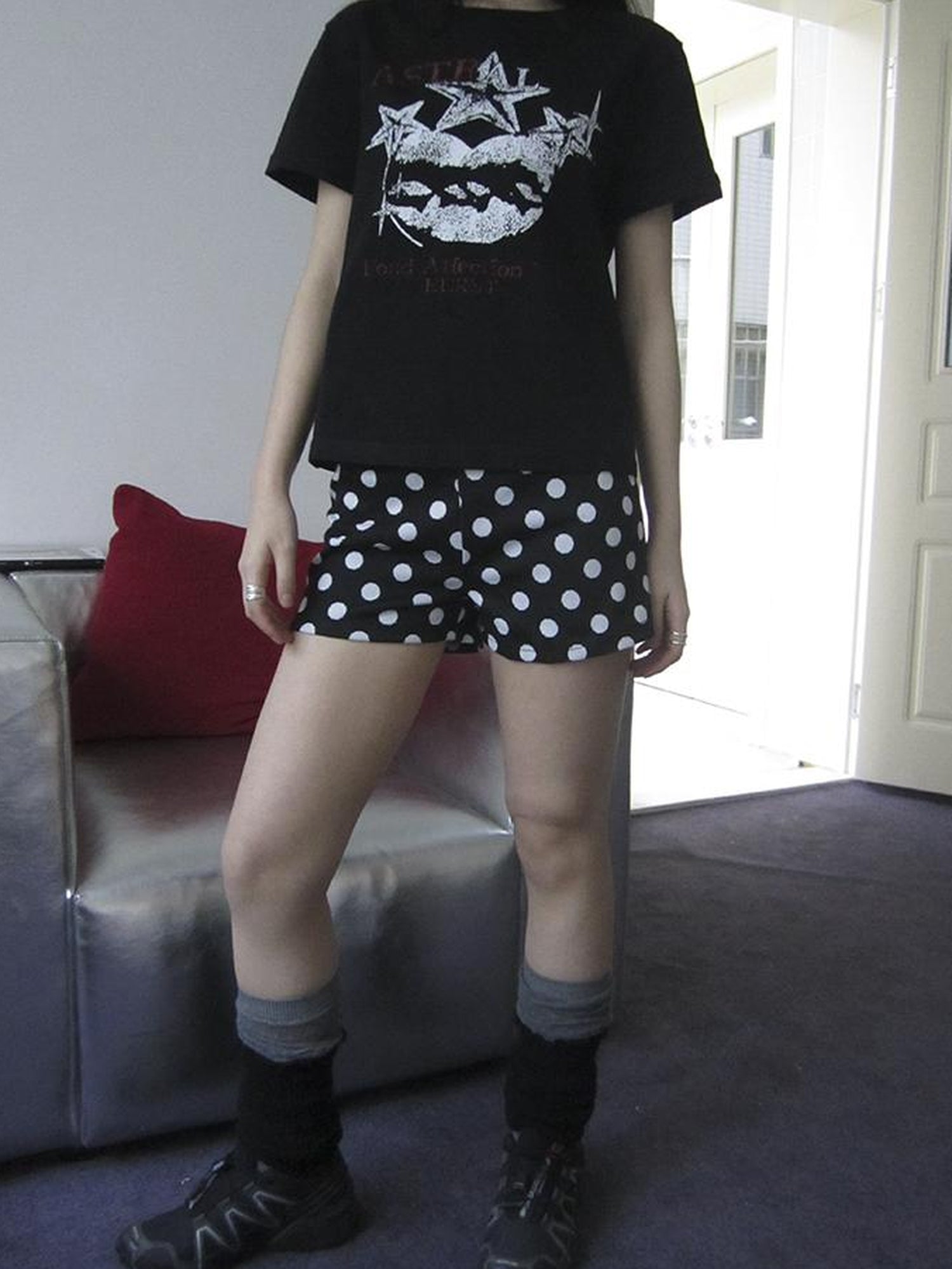 ang project Retro Polka Dot High Waisted Stretch Shorts