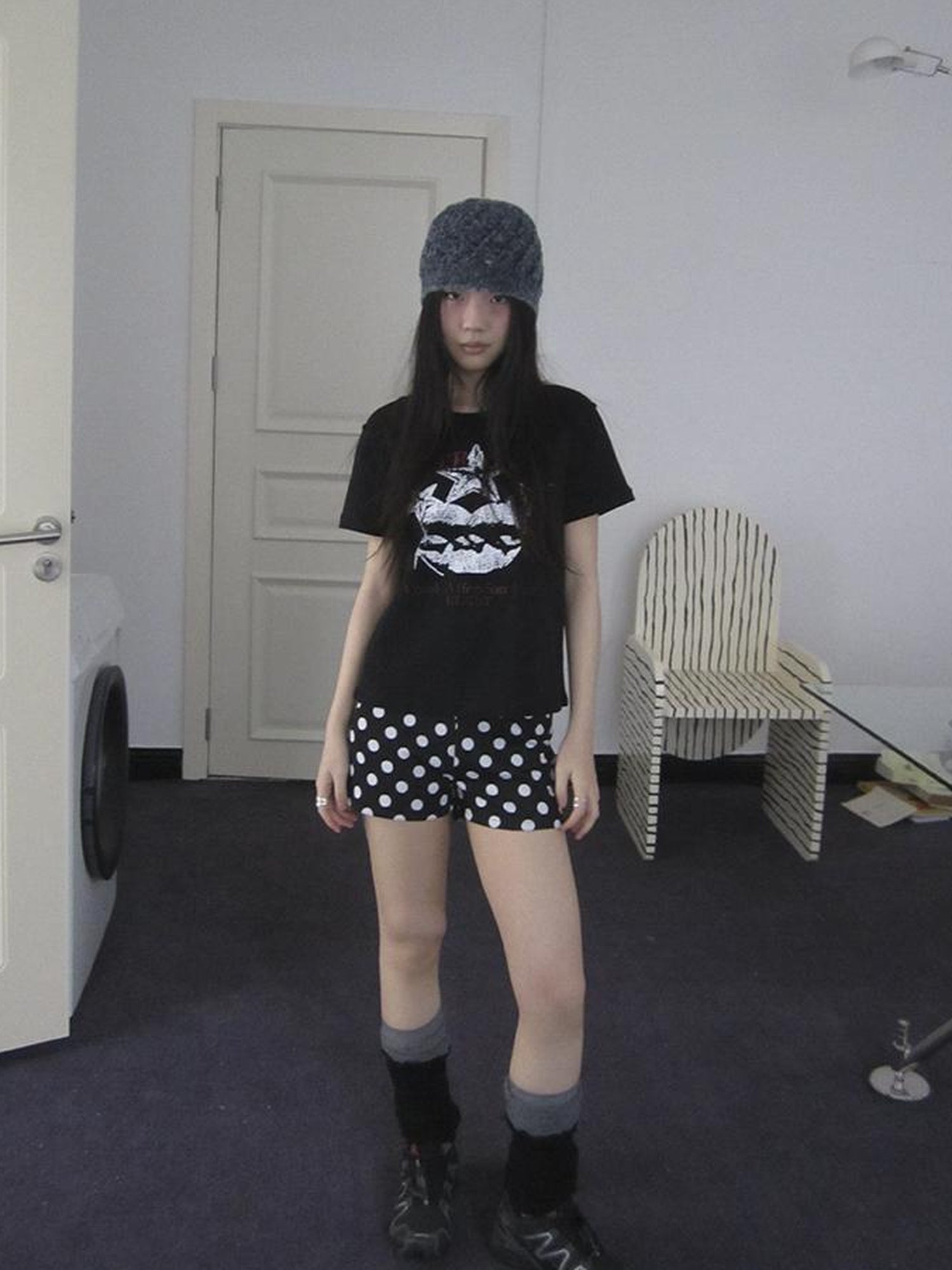 ang project Retro Polka Dot High Waisted Stretch Shorts