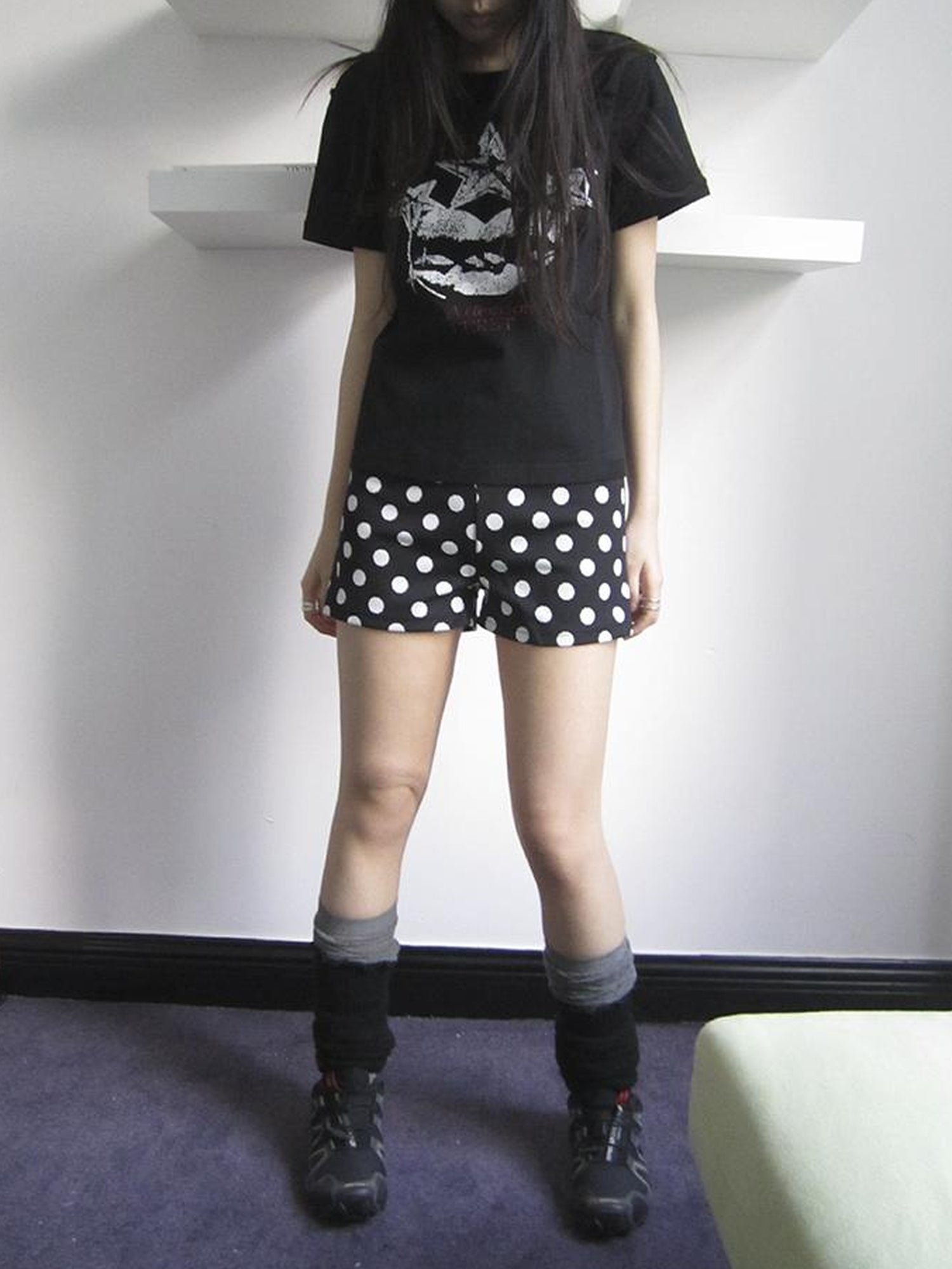 ang project Retro Polka Dot High Waisted Stretch Shorts