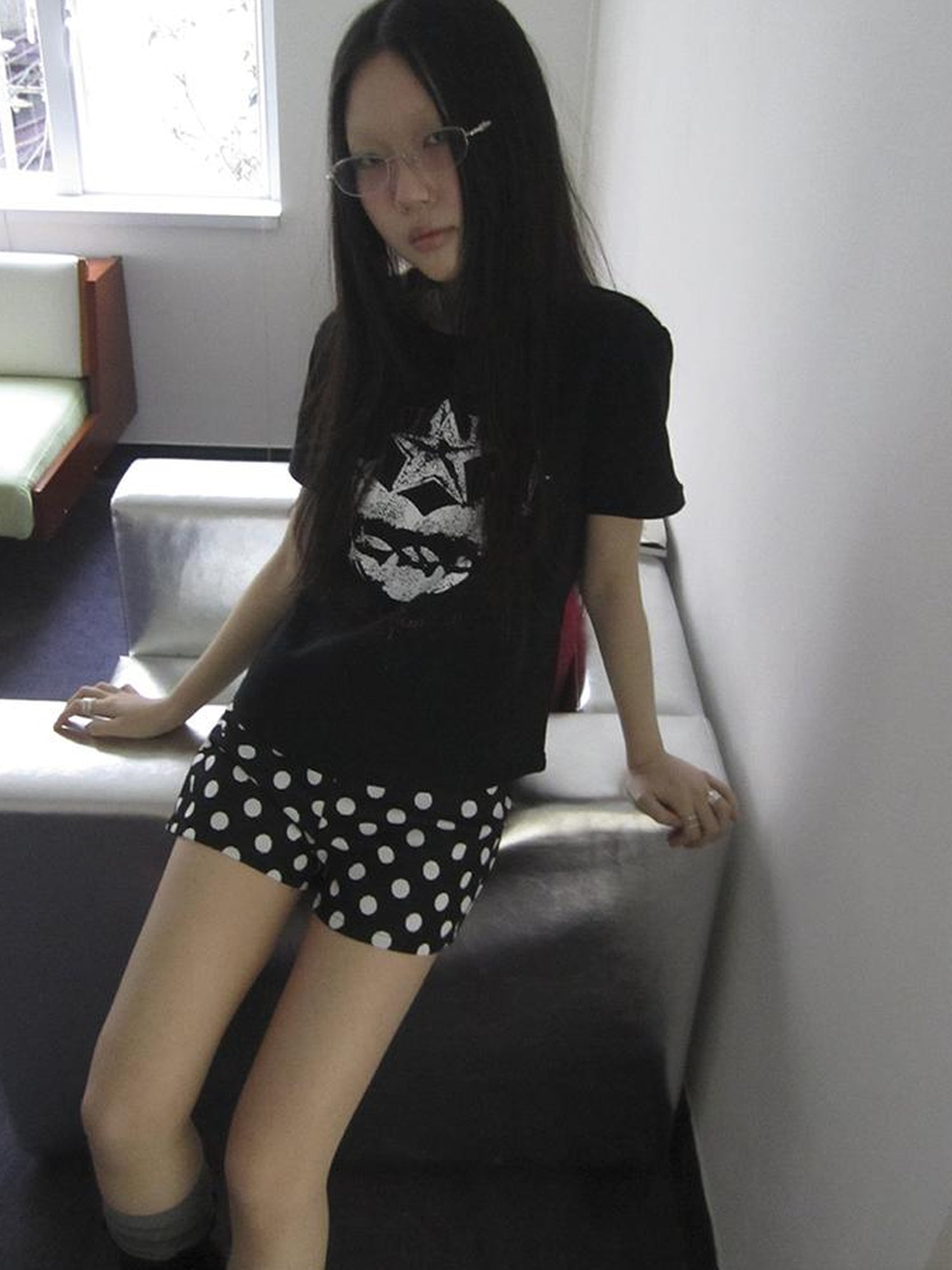 ang project Retro Polka Dot High Waisted Stretch Shorts