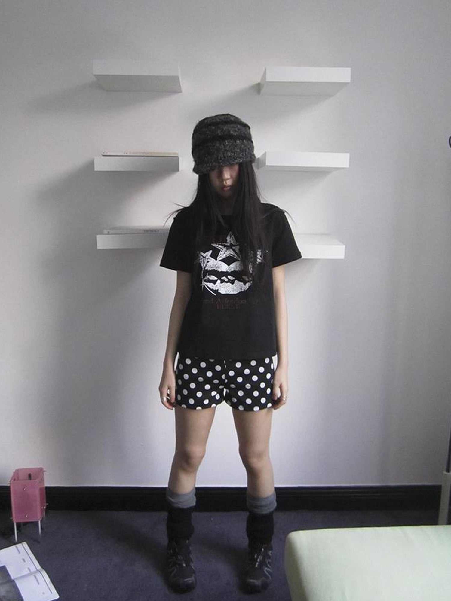 ang project Retro Polka Dot High Waisted Stretch Shorts