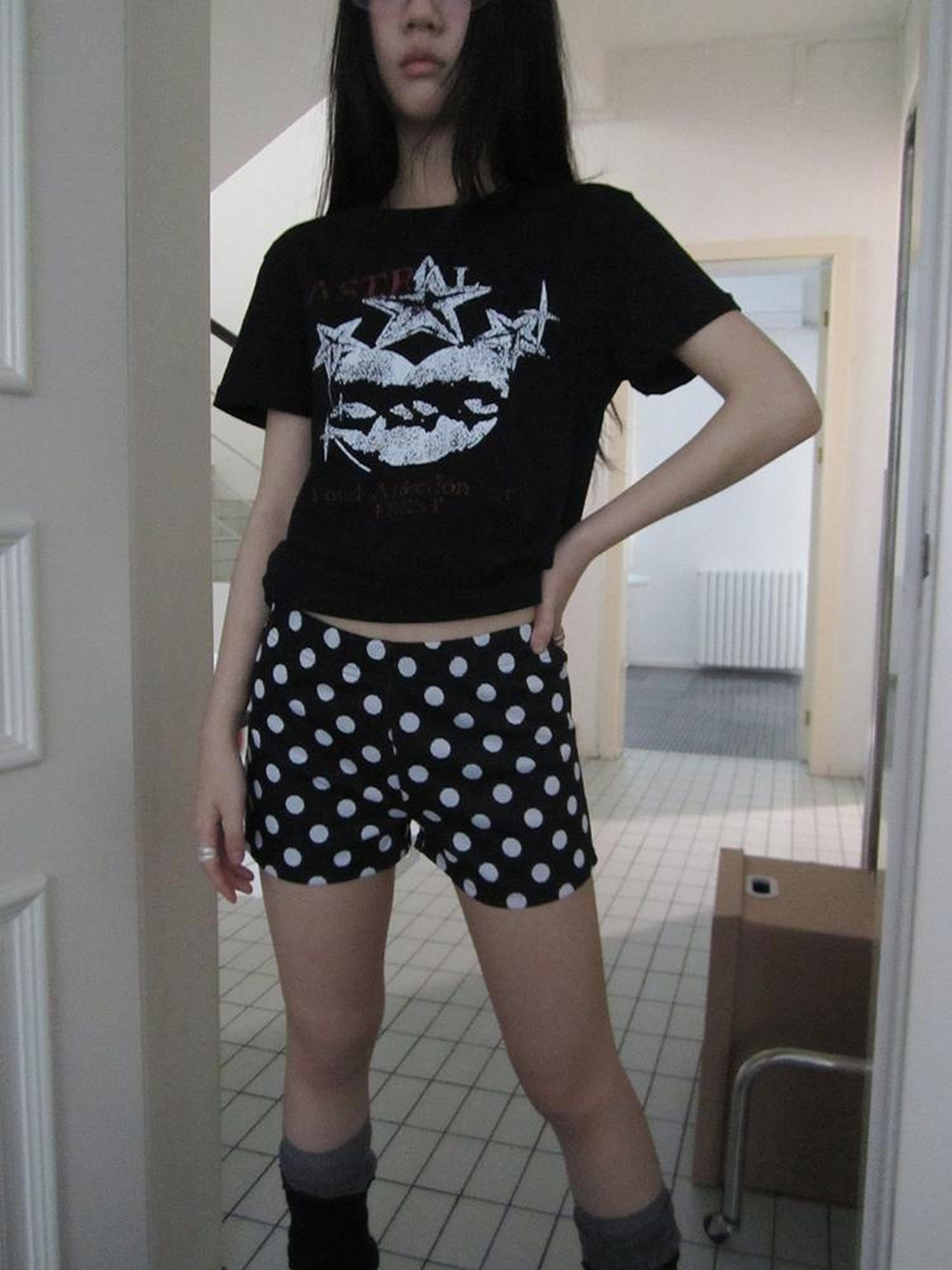 ang project Retro Polka Dot High Waisted Stretch Shorts