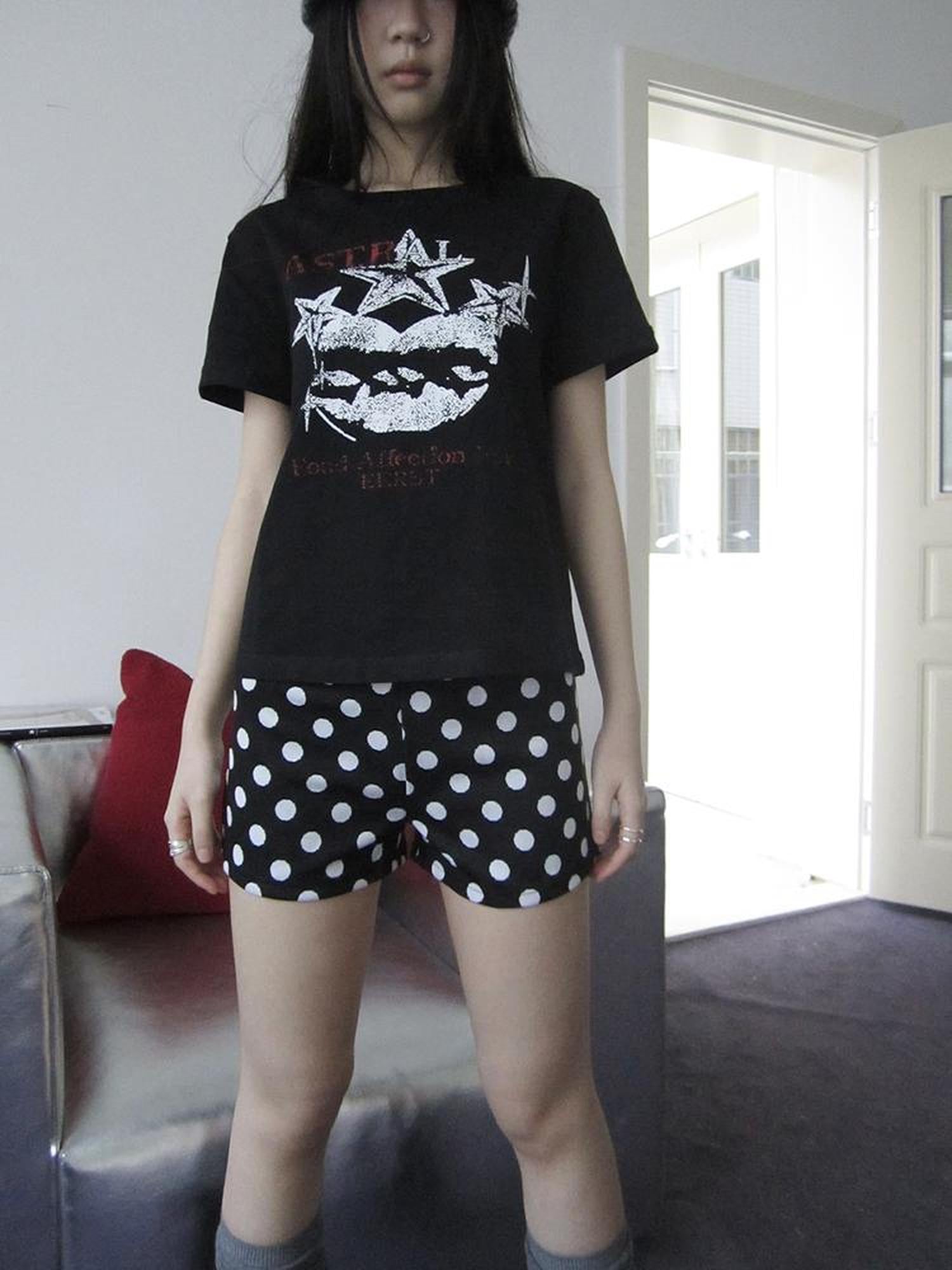 ang project Retro Polka Dot High Waisted Stretch Shorts