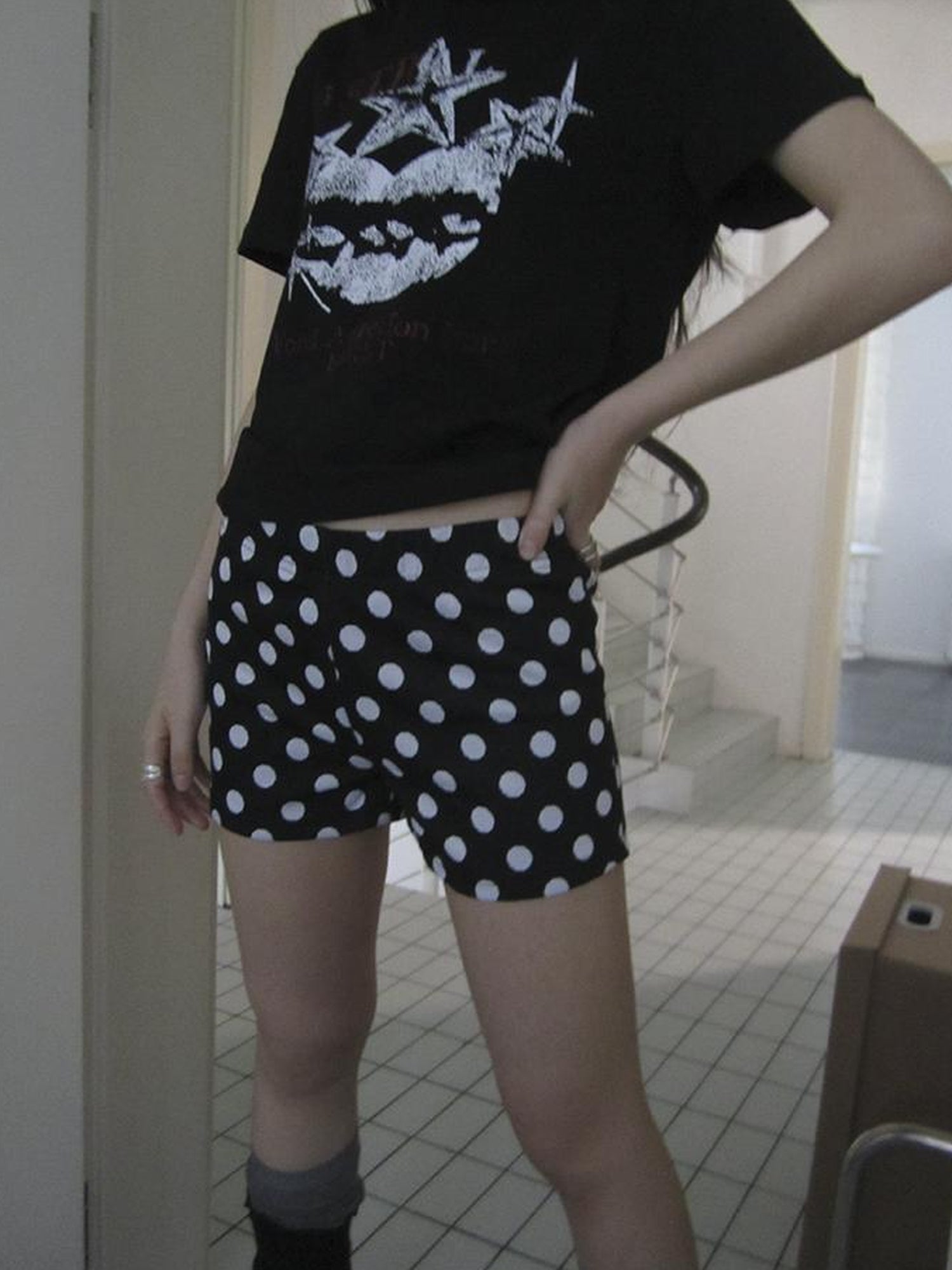 ang project Retro Polka Dot High Waisted Stretch Shorts