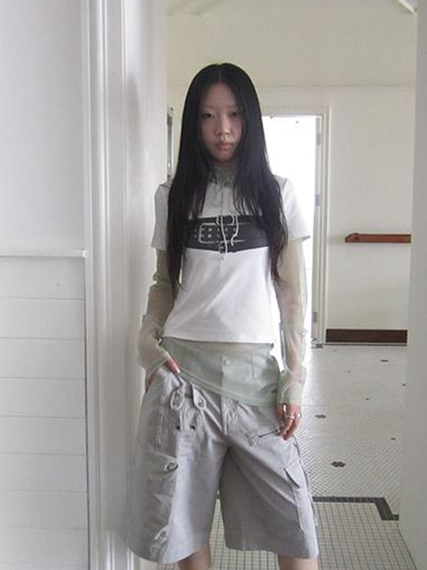 ang project Retro Summer Cargo Shorts With Large Zipper Pockets