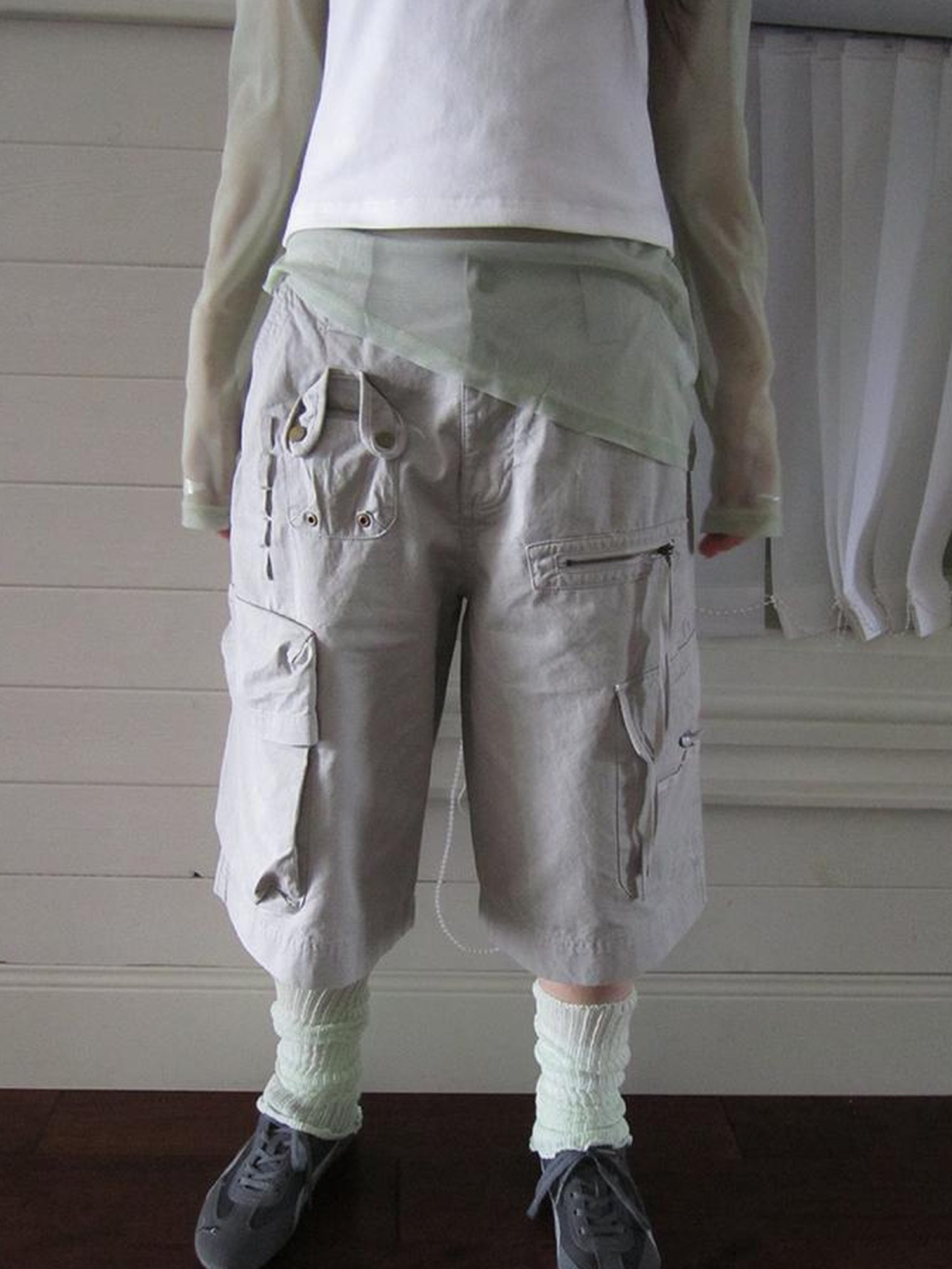 ang project Retro Summer Cargo Shorts With Large Zipper Pockets