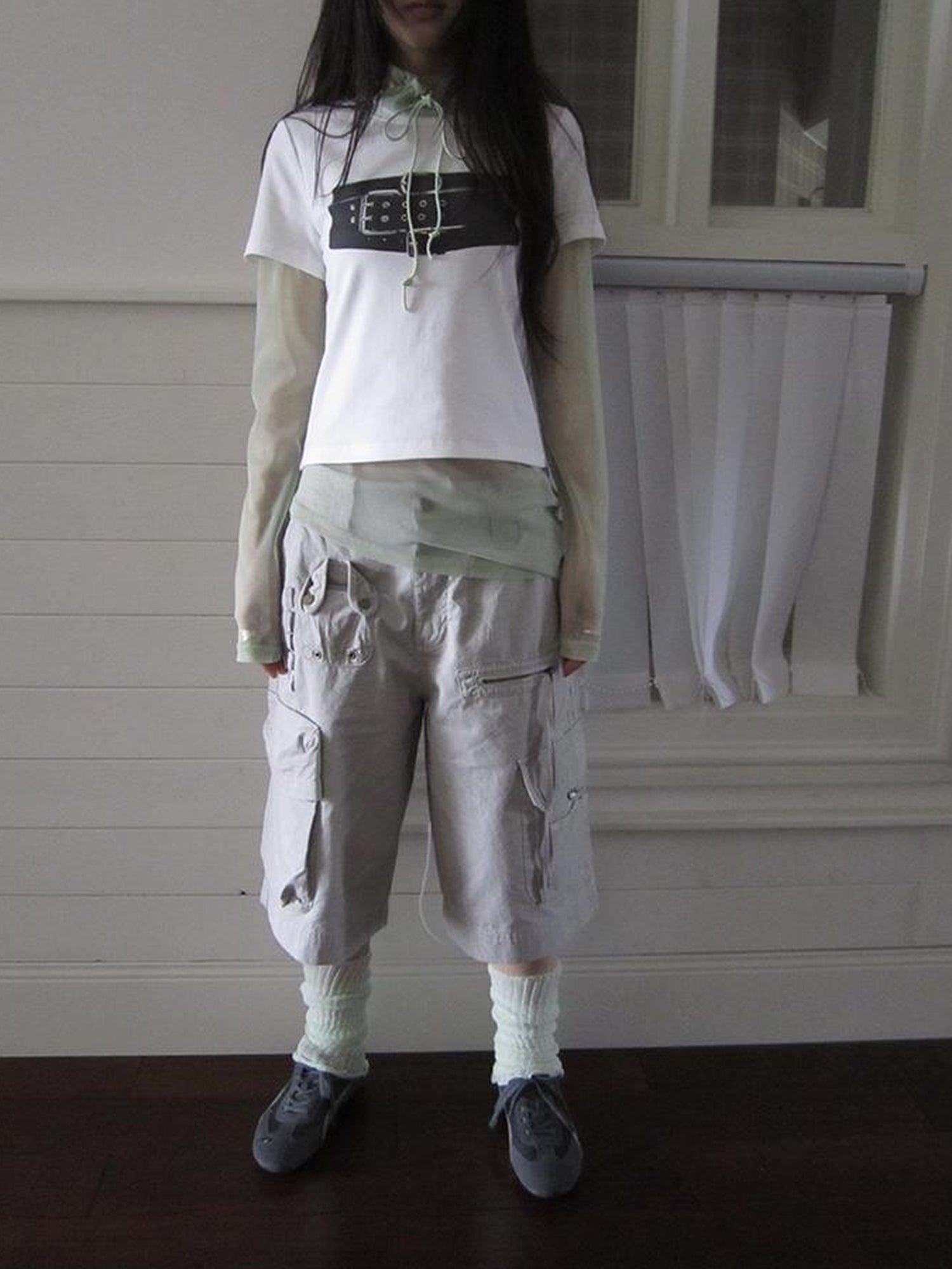 ang project Retro Summer Cargo Shorts With Large Zipper Pockets