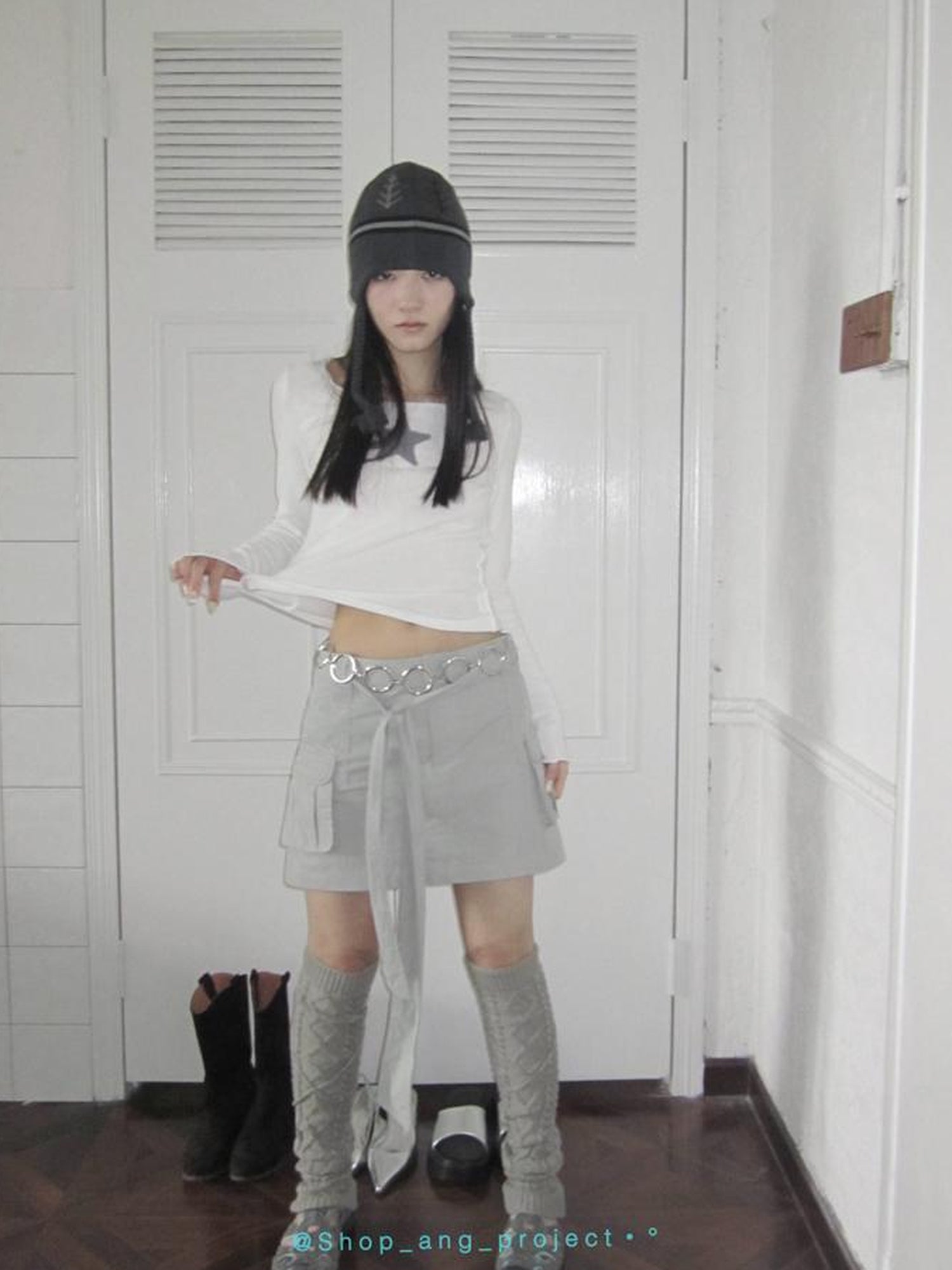 ang project Retro Twist Tie Solid Bubble Leg Warmers