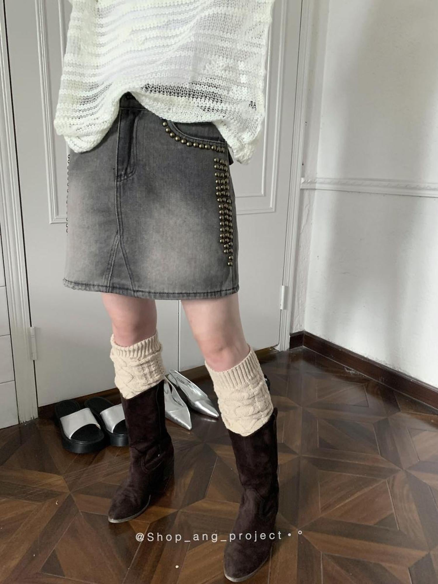 ang project Retro Twist Tie Solid Bubble Leg Warmers