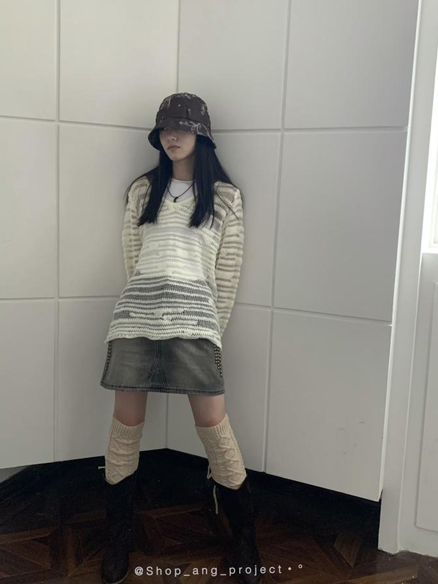 ang project Retro Twist Tie Solid Bubble Leg Warmers