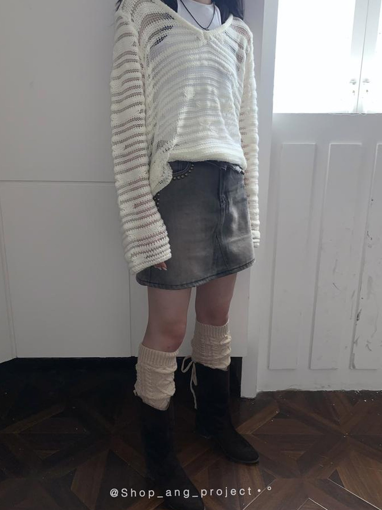 ang project Retro Twist Tie Solid Bubble Leg Warmers