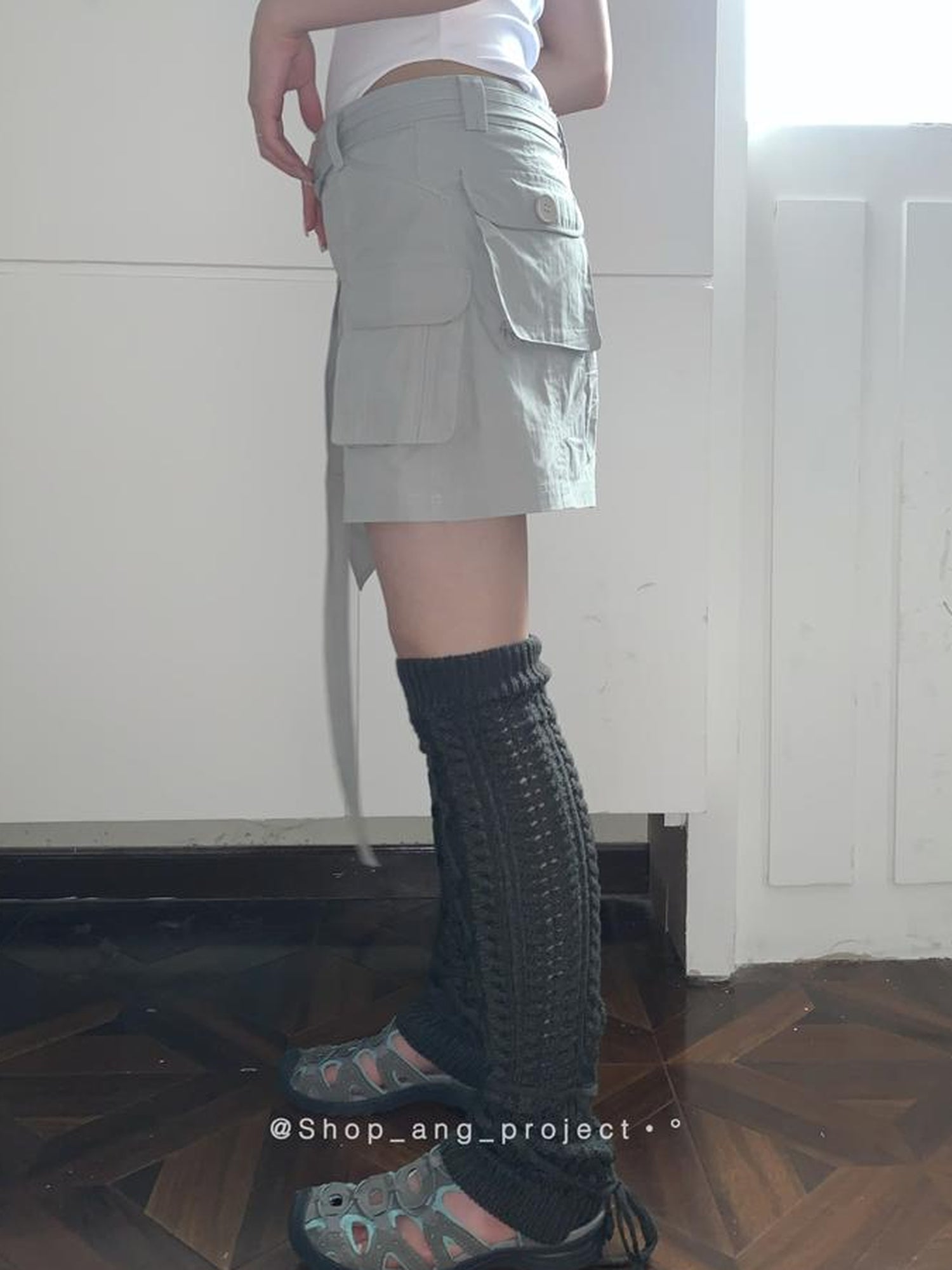 ang project Retro Twist Tie Solid Bubble Leg Warmers