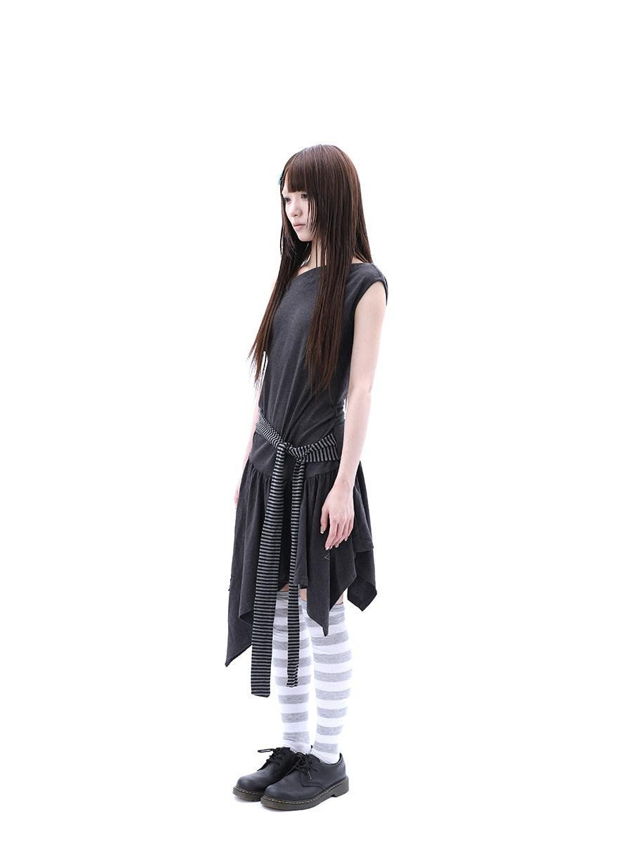 ang project Rhinestone Striped Asymmetric Hem Women&