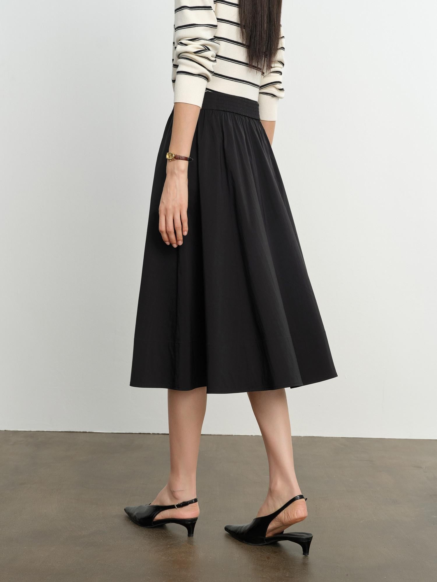 ang project Sage Green Striped Layered Drape Neck Women&