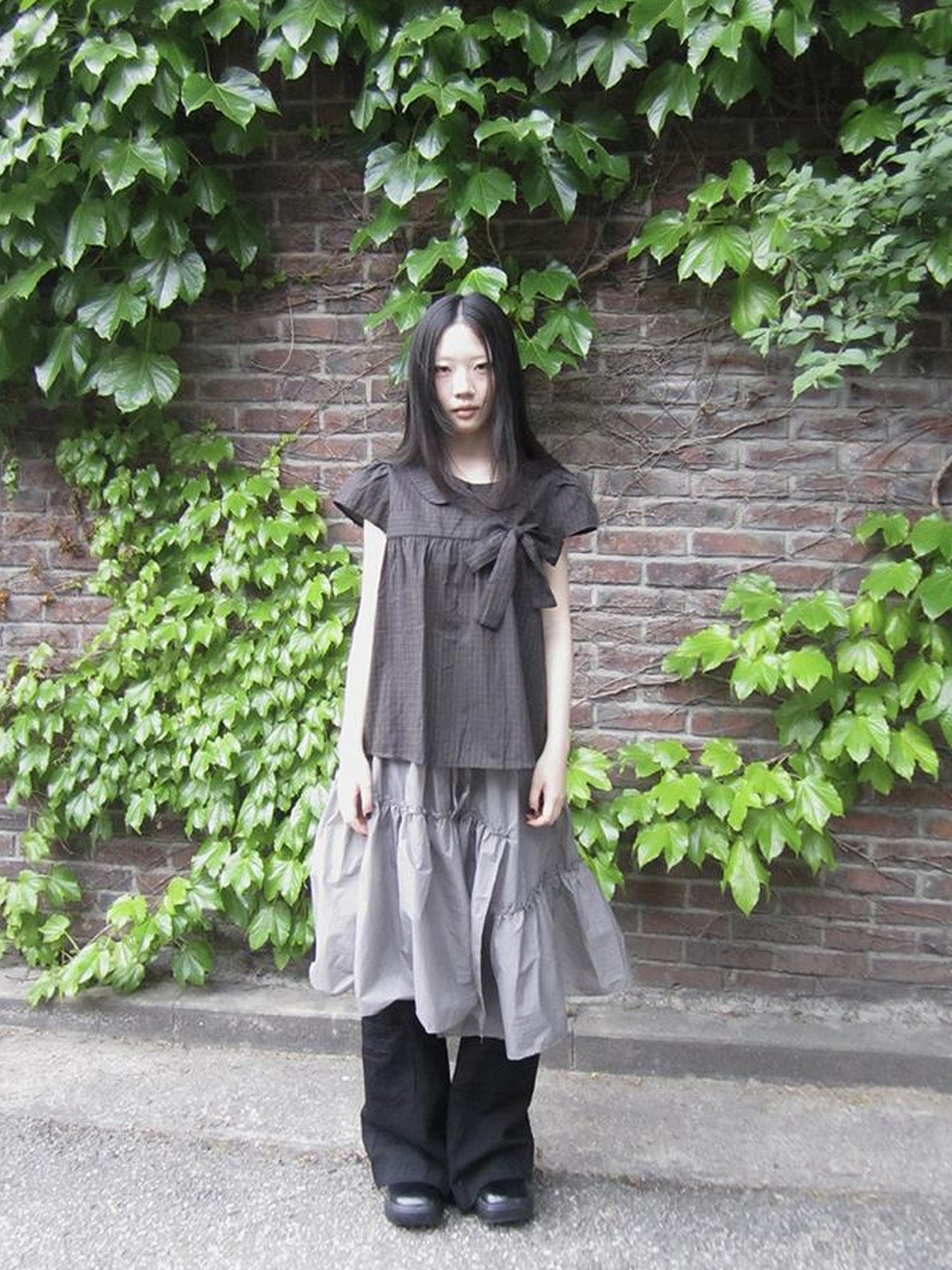 ang project Sheer Layered Ruffle Tie Waist Skirt