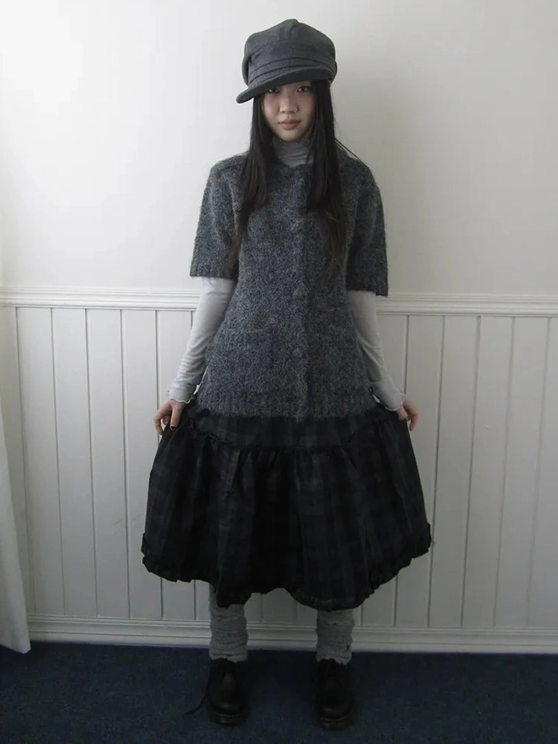 ang project Short Sleeve Knit Polo Sweater Sweater