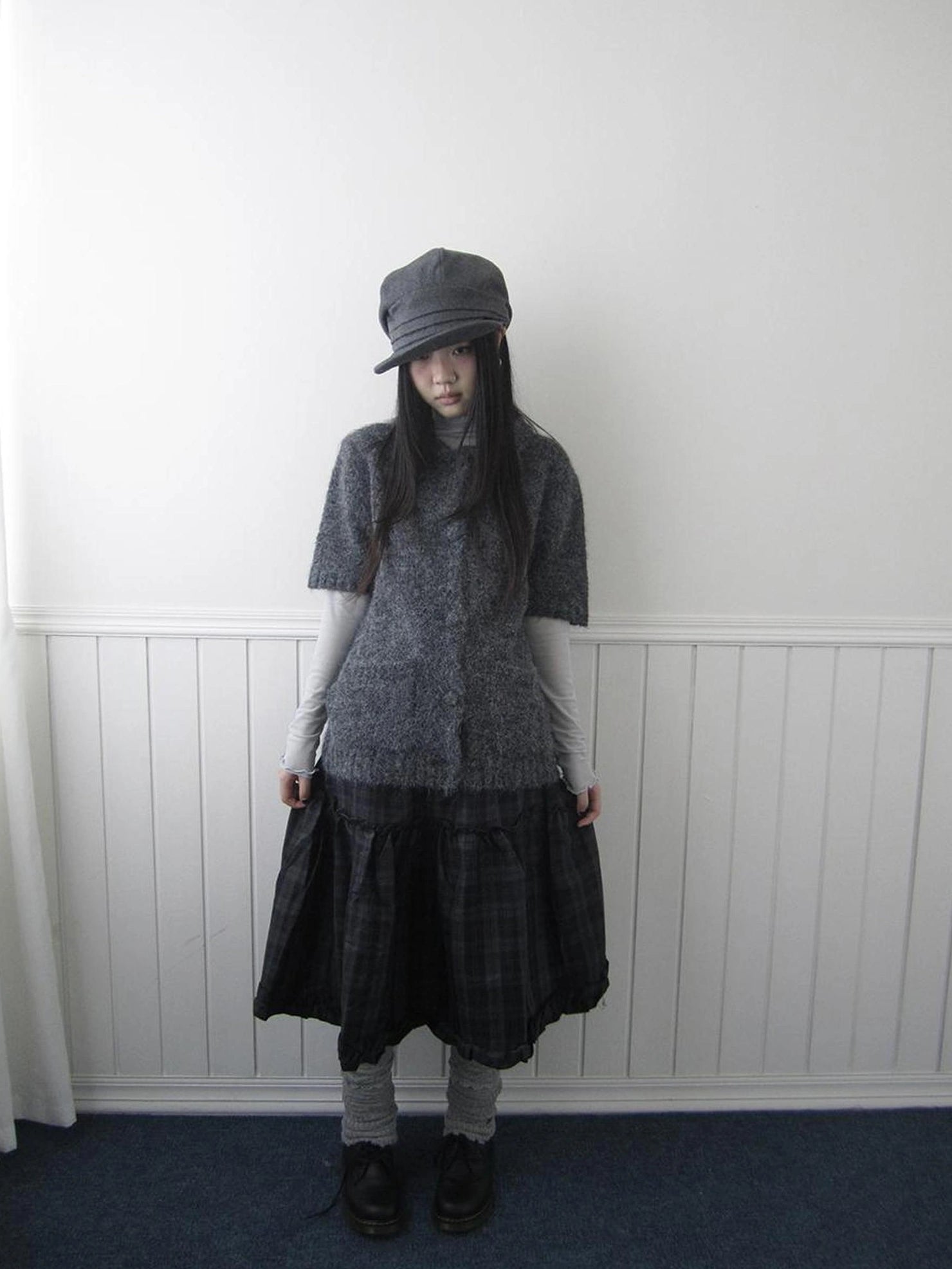 ang project Short Sleeve Knit Polo Sweater Sweater