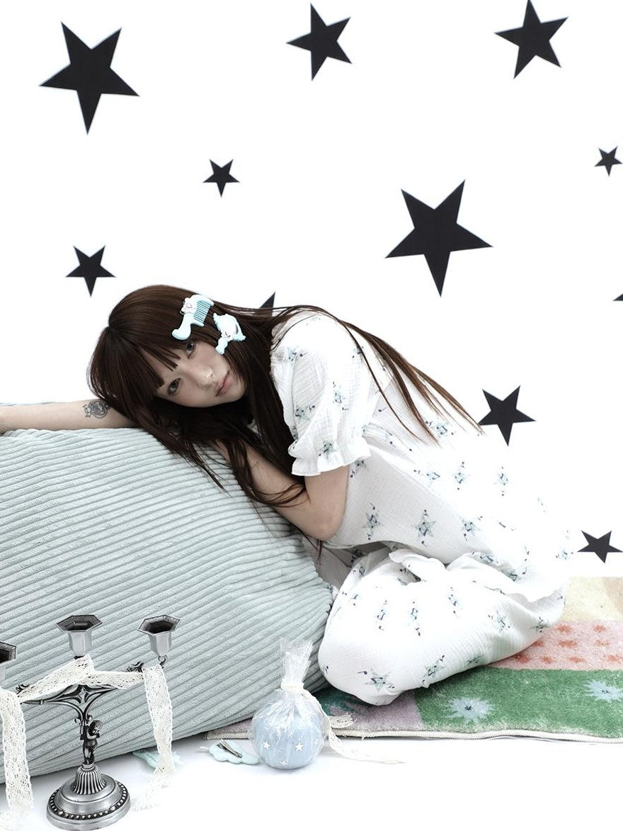 ang project Soft Music Note Print Double Layer Cotton Women&
