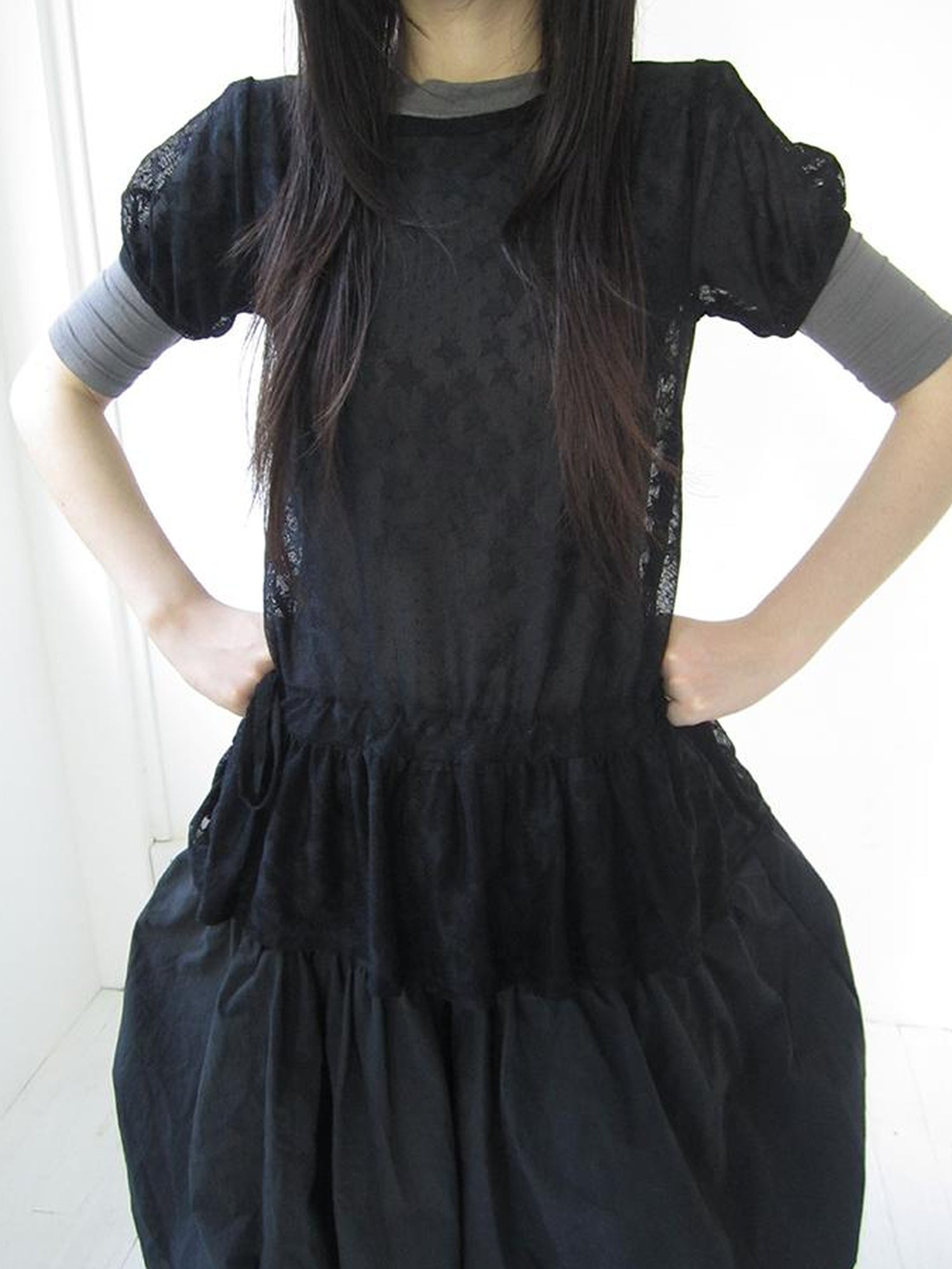 Updateang project Star Print Lace Top With Drawstring Waist