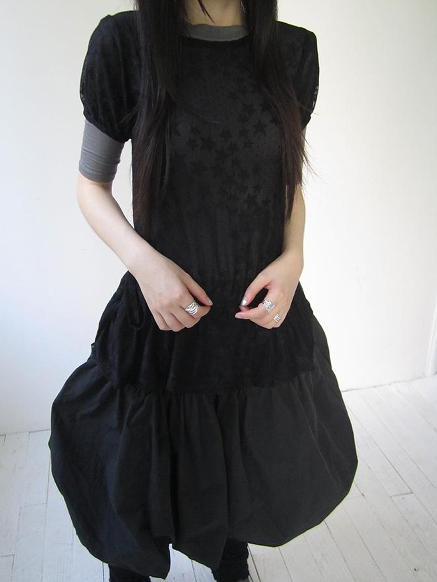 Updateang project Star Print Lace Top With Drawstring Waist