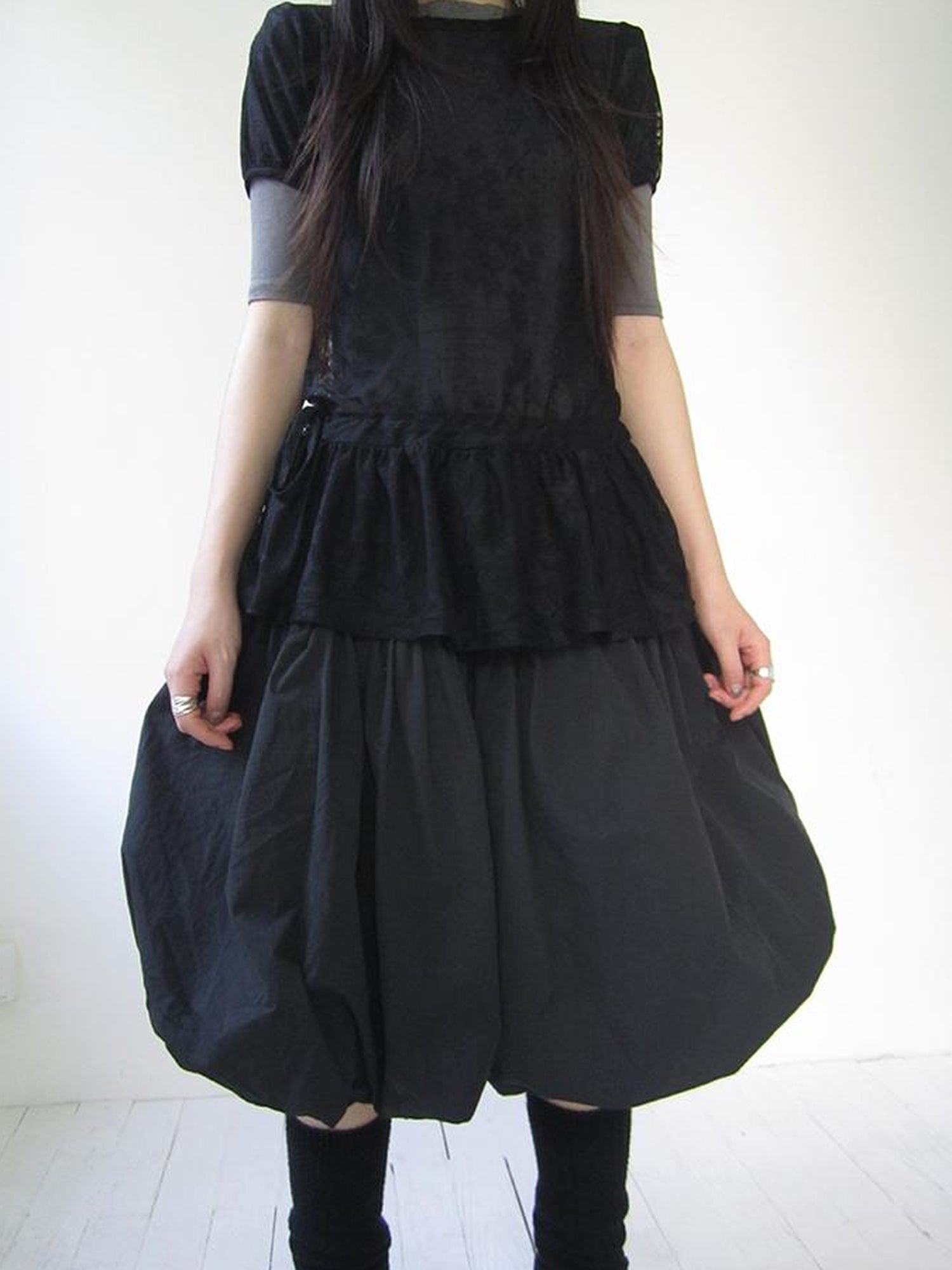 Updateang project Star Print Lace Top With Drawstring Waist