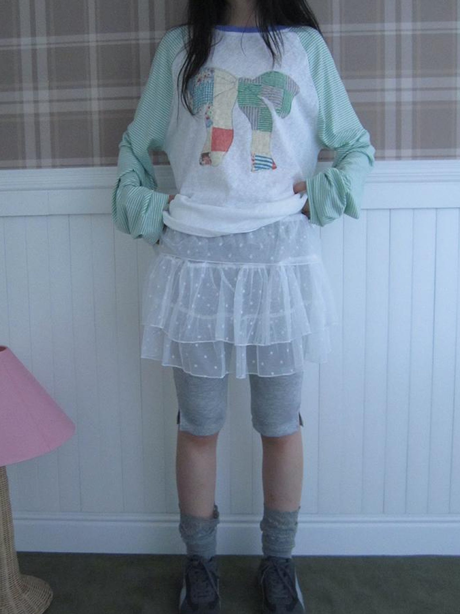 ang project Starry Ballet Mesh Overlay Skirt