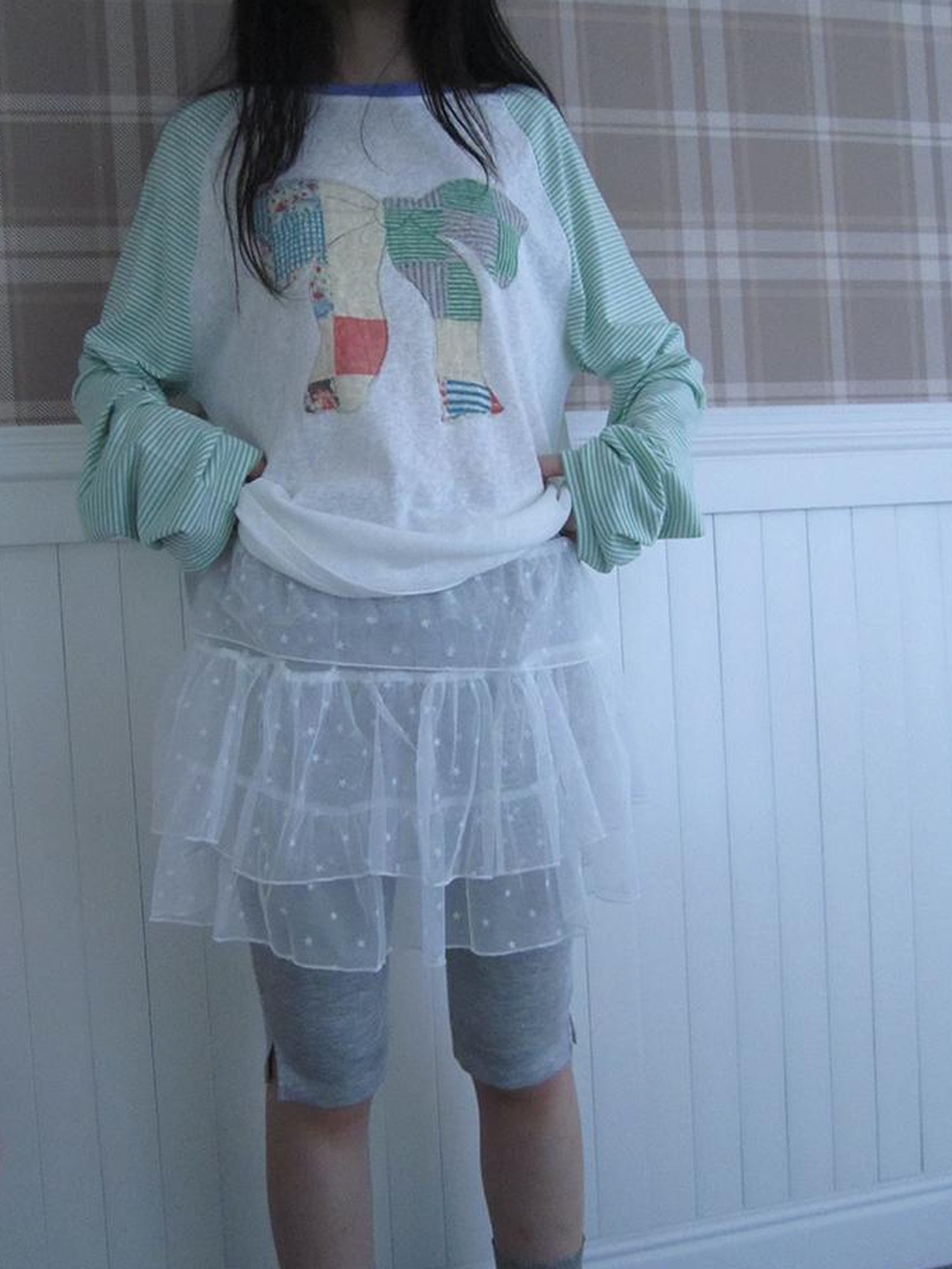 ang project Starry Ballet Mesh Overlay Skirt