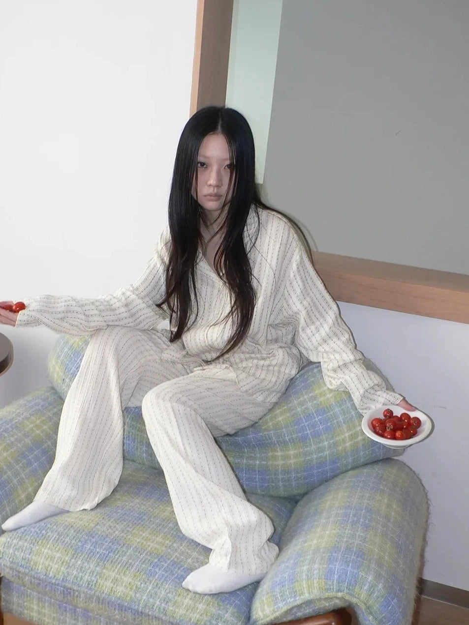 ang project Stars Print Double Gauze Pajama Set Hoodies/Sweatshirt