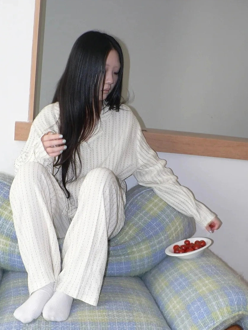 ang project Stars Print Double Gauze Pajama Set Hoodies/Sweatshirt