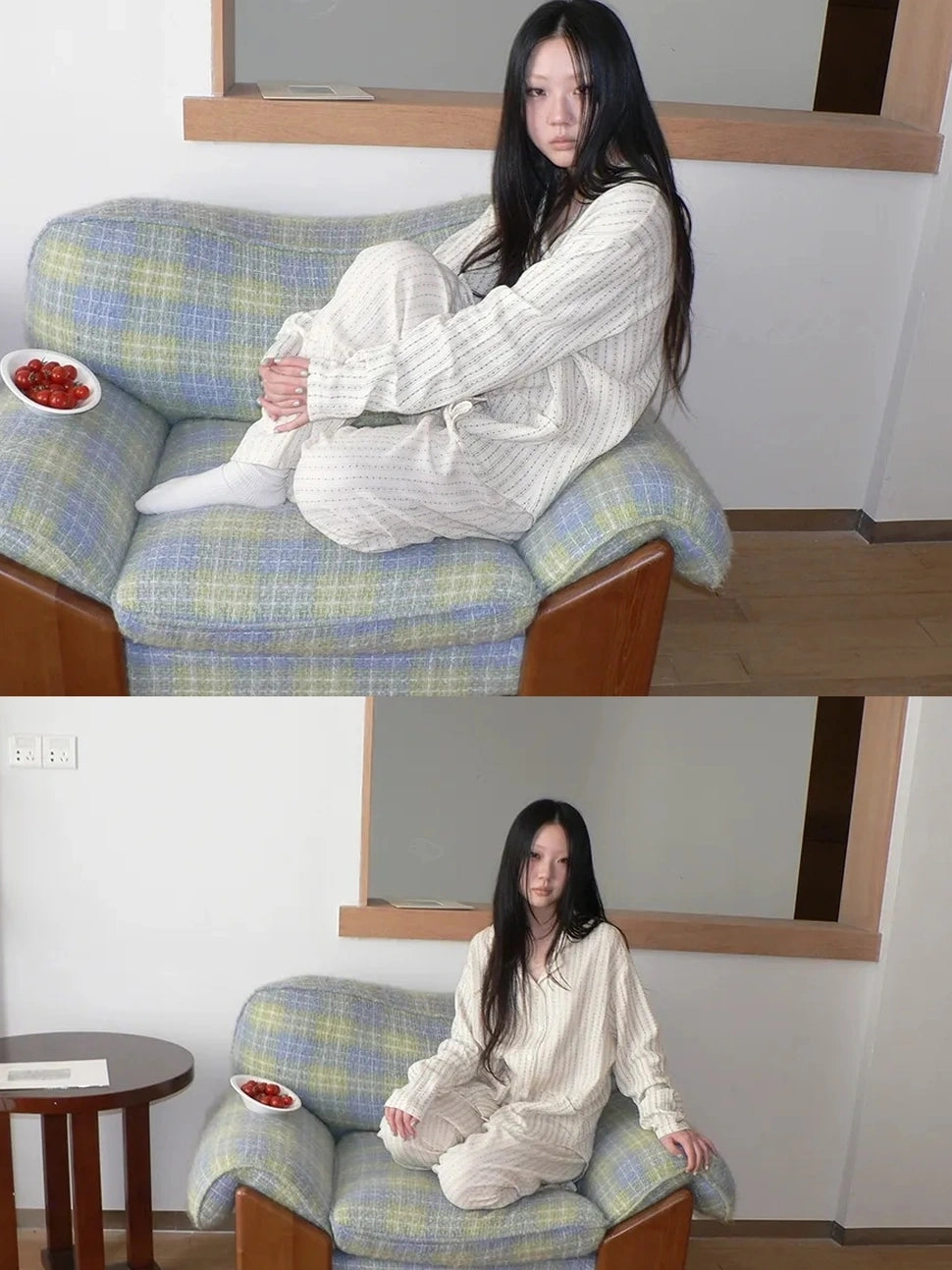 ang project Stars Print Double Gauze Pajama Set Hoodies/Sweatshirt