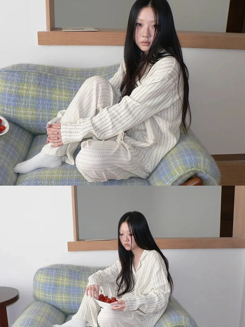 ang project Stars Print Double Gauze Pajama Set Hoodies/Sweatshirt