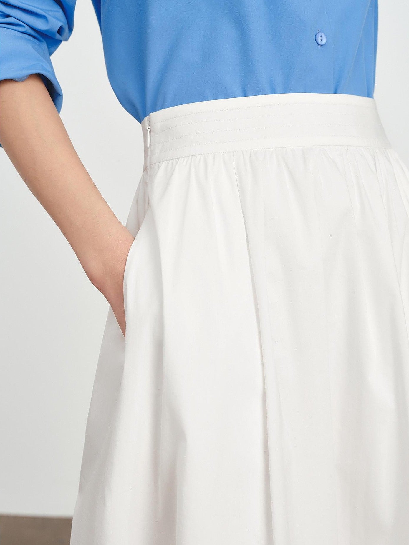 ang project Striped Colorblock Faux Layered Ruched Neck Women&