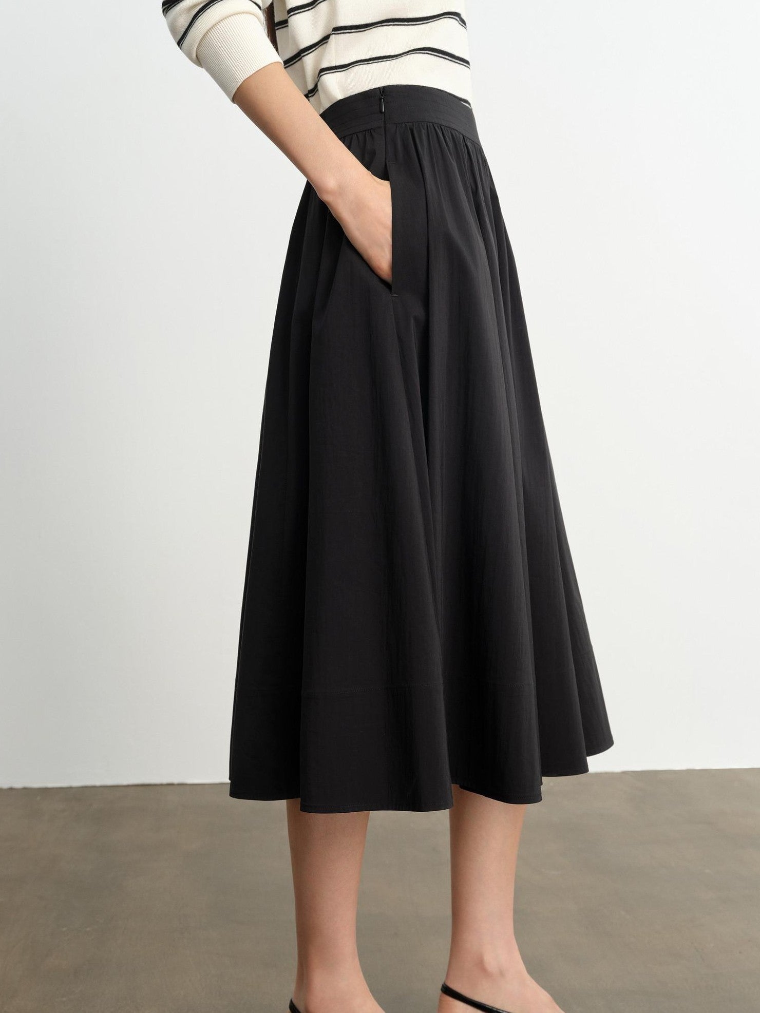 ang project Striped Colorblock Faux Layered Ruched Neck Women&