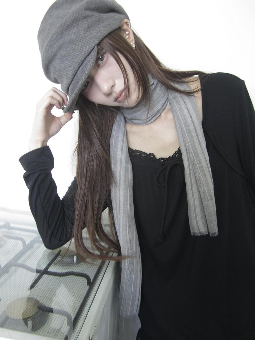 ang project Striped Hollow Out Lightweight Raw Edge Women&