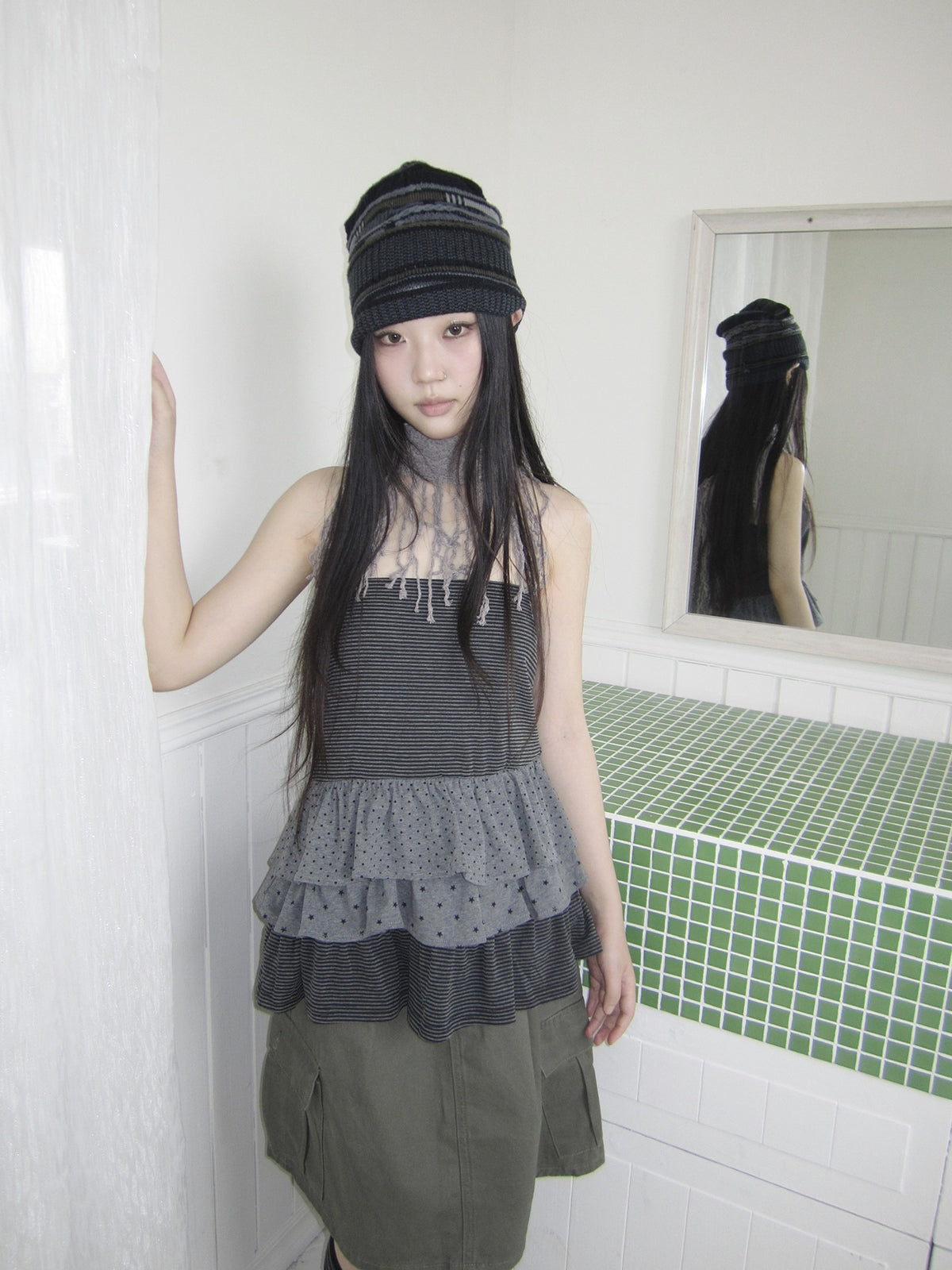 ang_project_Striped_Polka_Dot_Star_Patchwork_Layered_Hem_Women&