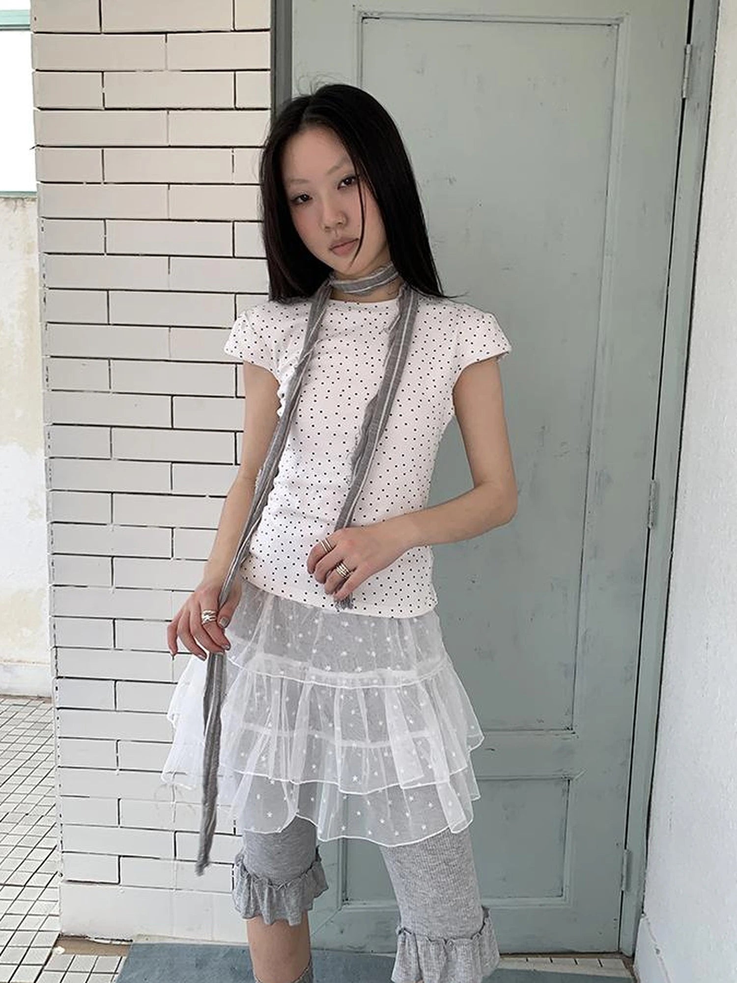 Summer Elastic Waist Ruffled Hem Slimming Shorts